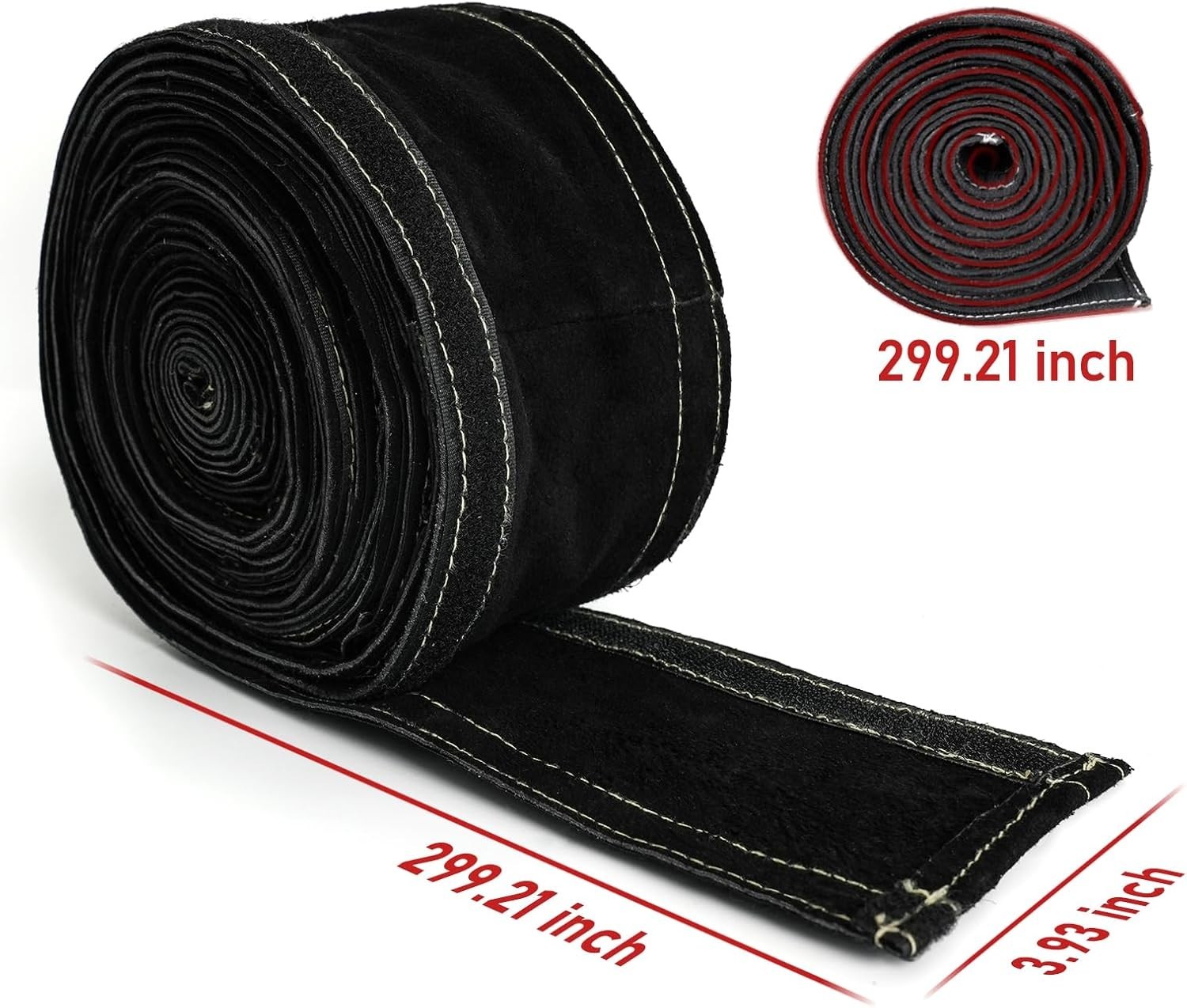 TIG Welding Torch Cable Cover Flame Resistant Leather Black Cover 7.6M (25FT)