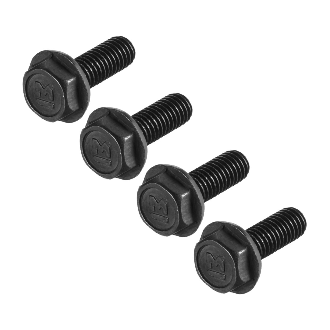 4pcs M6x17mm Hex Flange Bolts Left Hand Thread 8.8 Grade Carbon Steel
