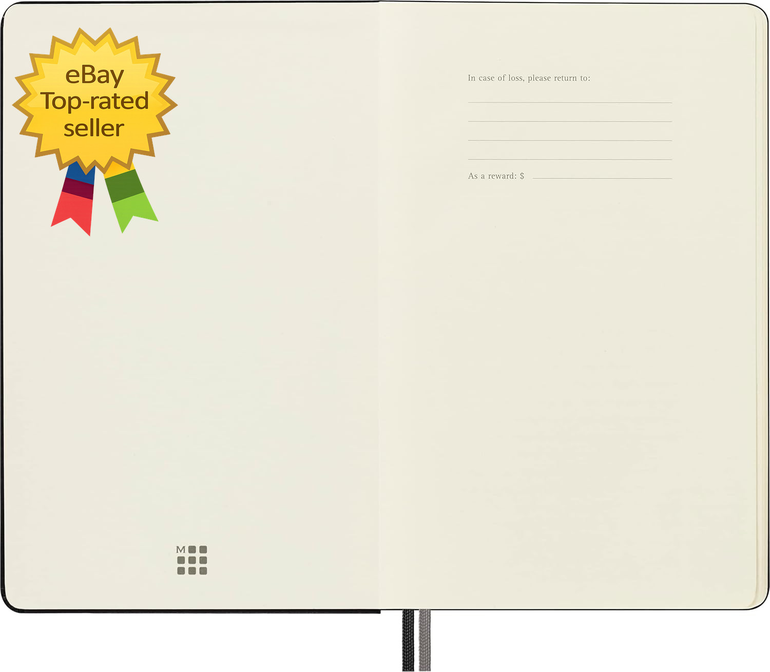 Classic Expanded Hardcover Notebook Large Dotted Black 400 Pages 5 x 825 Inch