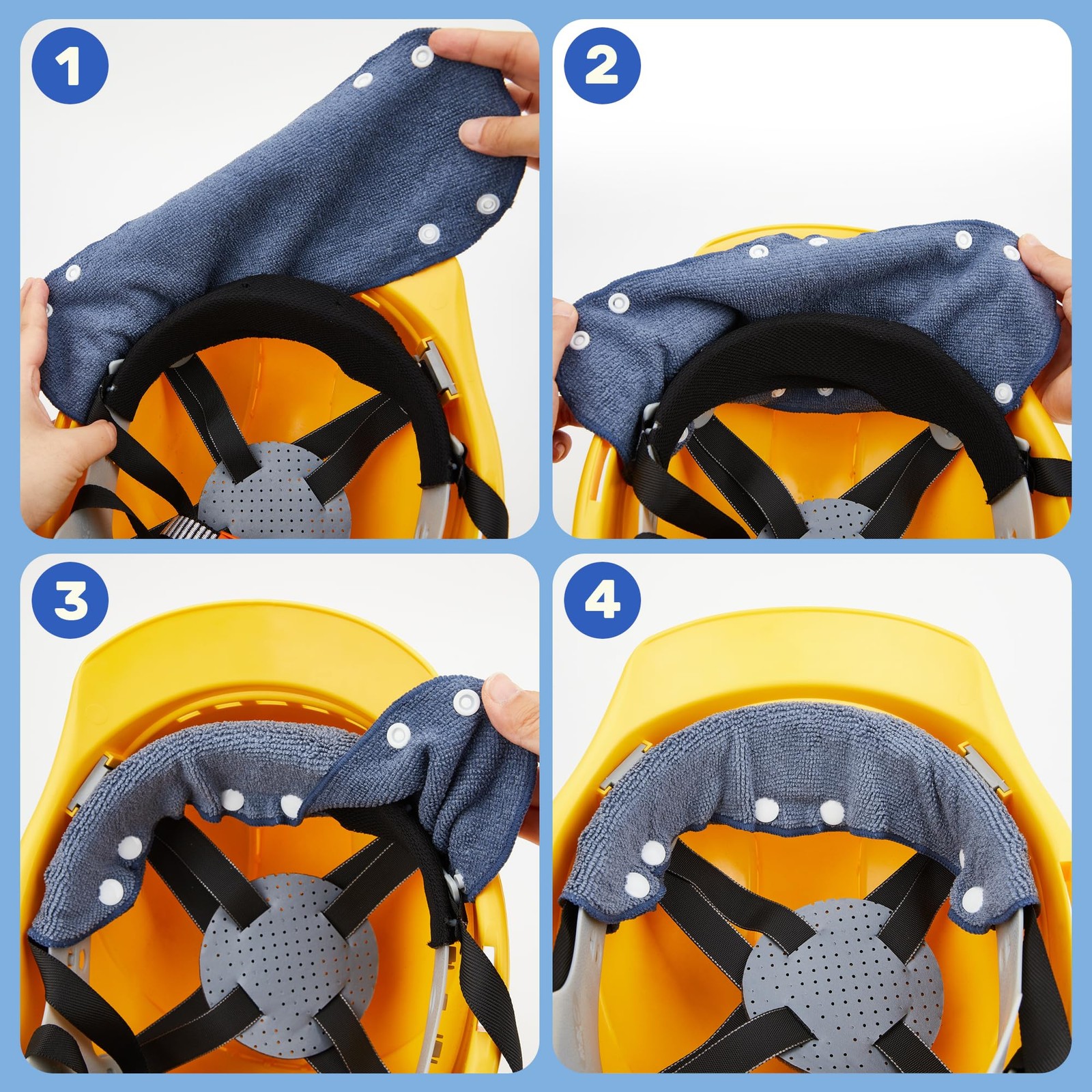 6 Pack Hard Hat Sweatbands Cotton Hard Hat Liners Reusable Washable Absorber