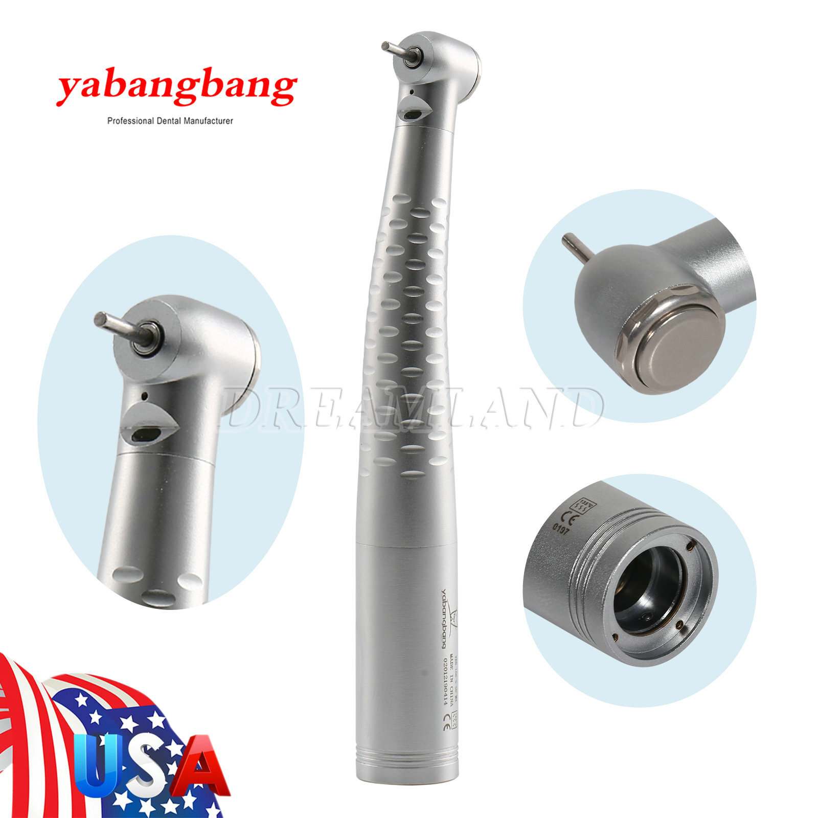 USA Dental High Speed Handpiece 4 Hole Fiber Optic LED Coupler fit KAVO 6Pin