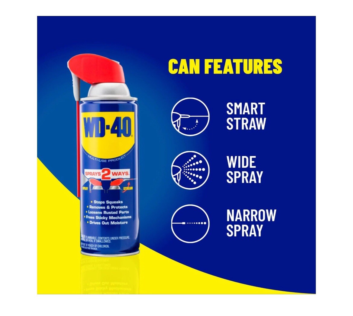 WD-40 Multi-Use Product with Smart Straw Sprays 2 Ways, 12 OZ [6-Pack]