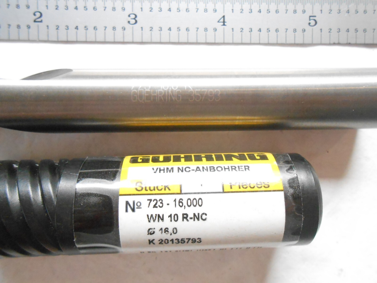 NEW GUHRING SOLID CARBIDE SPOTTING DRILL 16MM DIA. X 37.5MM FL X 115MM L X 90DEG