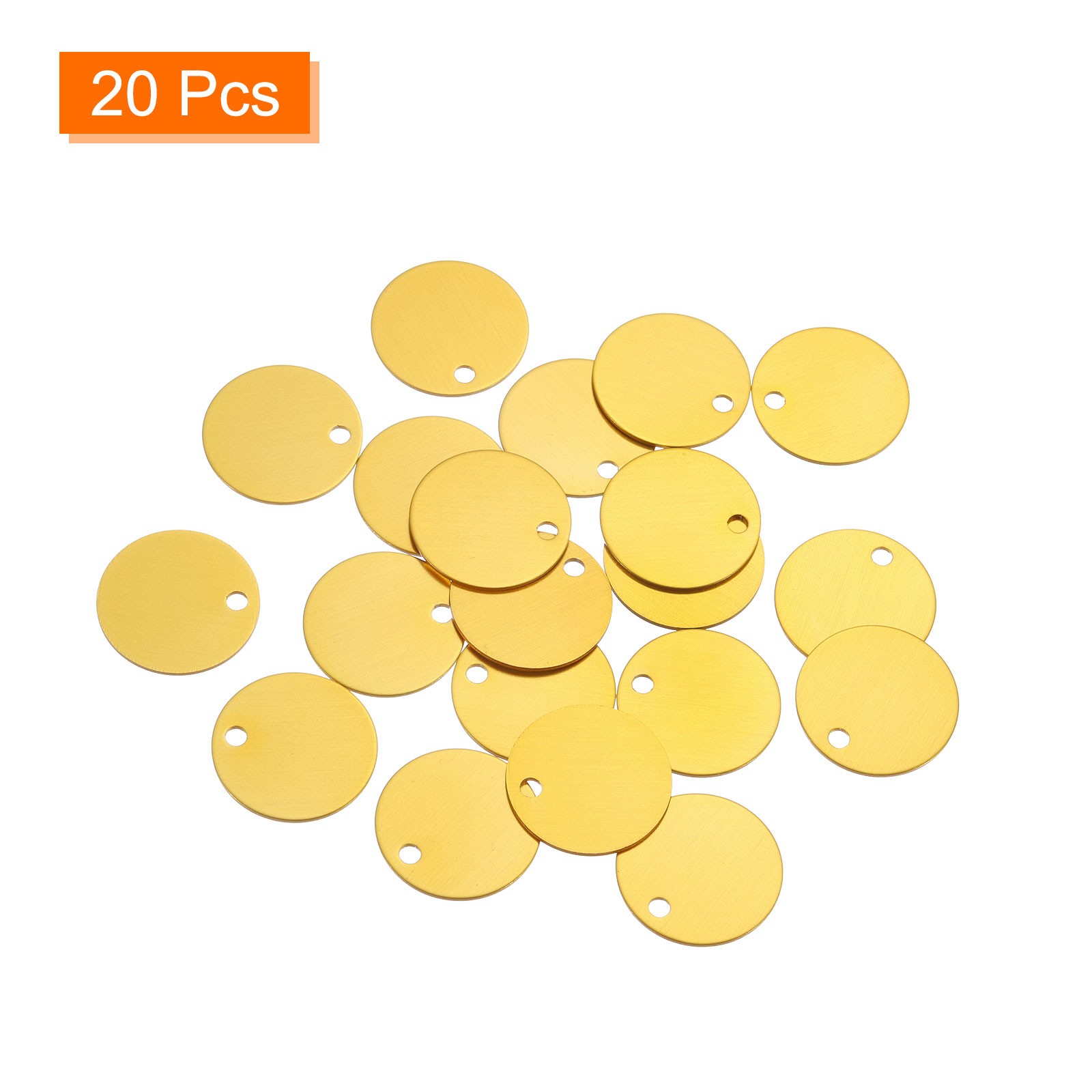 20Pcs Metal Stamping Tags Round Yellow Stamping Blanks for Pet Jewelry Making