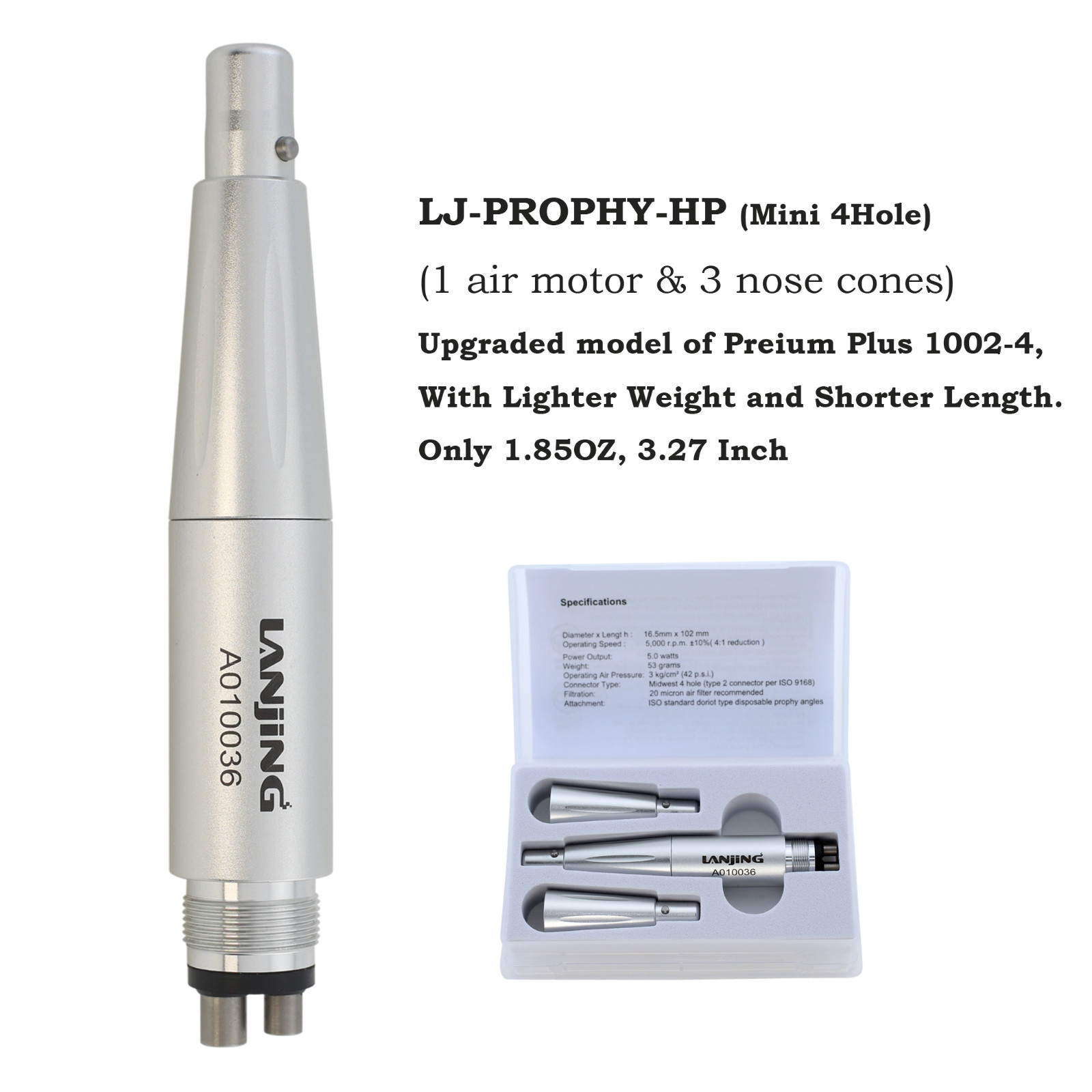 Dental Hygiene Prophy Handpiece Air Motor 4Holes 4:1 Nose Cone 360°Swivel KAVO