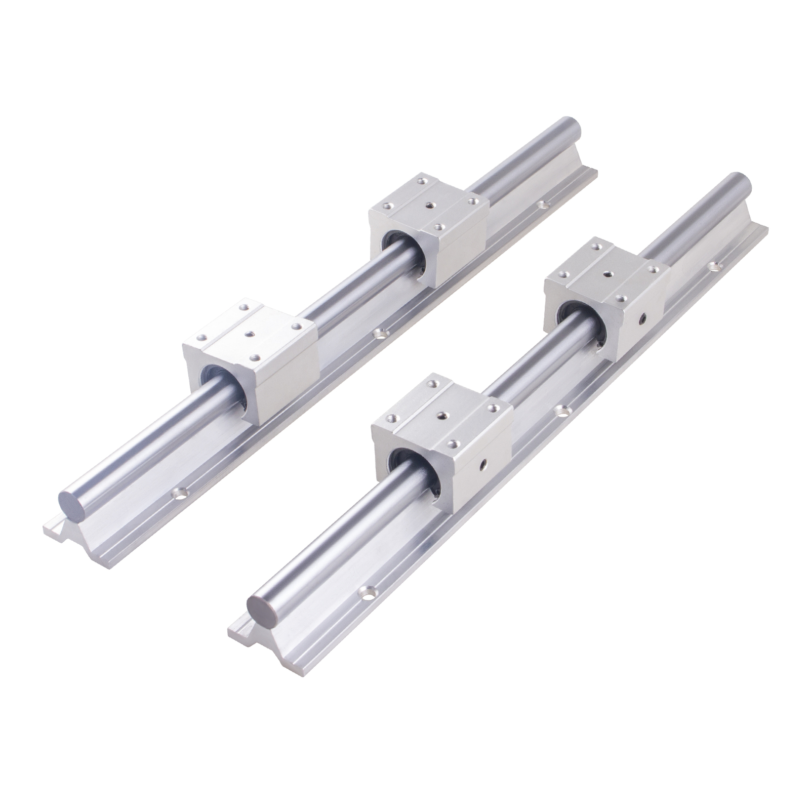 2Pcs SBR12/16/20 Linear Rail Shaft 300mm~1500mm+4 Pcs SBR12/16/20 Bearing Block