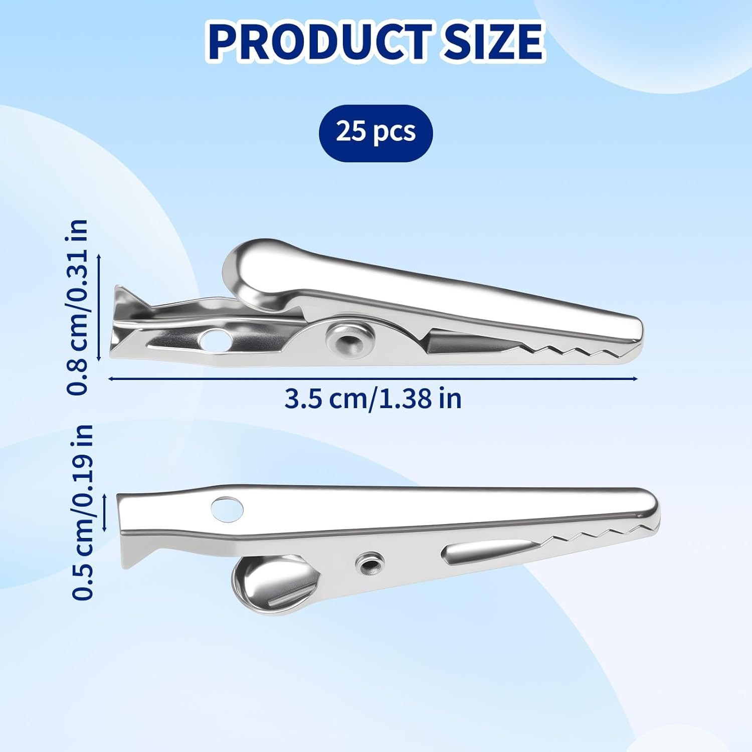 25 Pcs Metal Alligator Clip Spring Clamps, 35mm Small Metal Alligator Clips