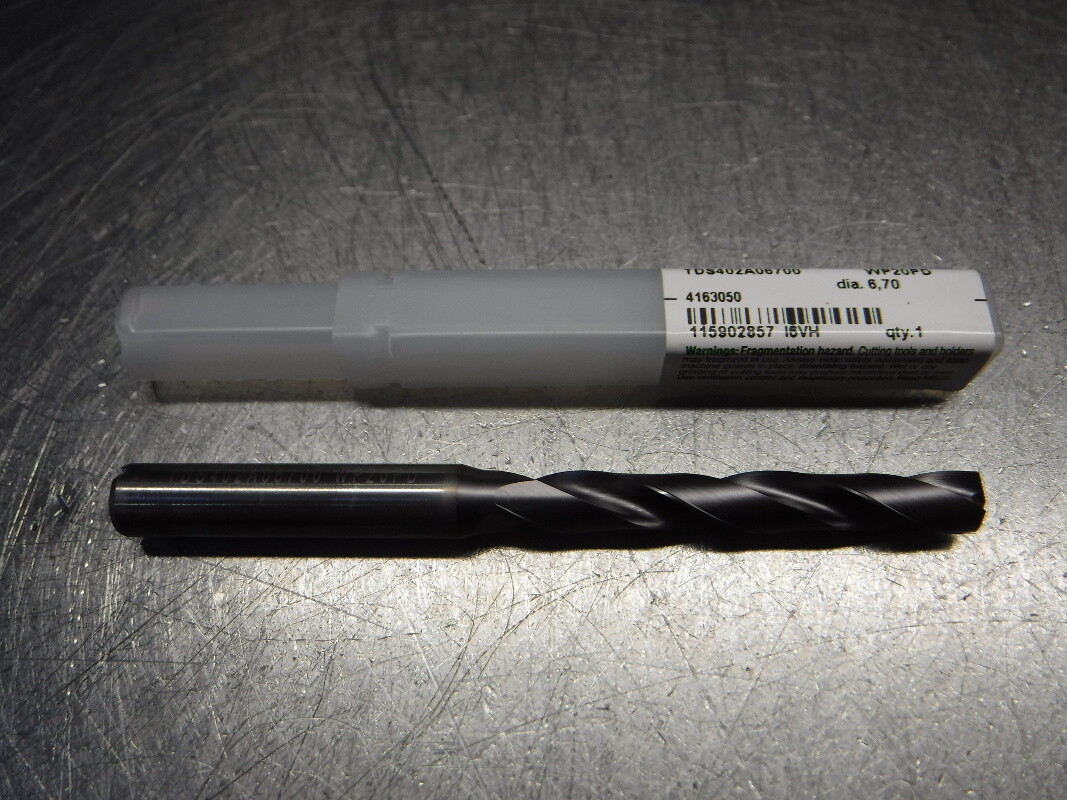 Widia 6.70mm 2 Flute Coolant Thru Carbide Drill TDS402A06700 WP20PD (LOC2098D)