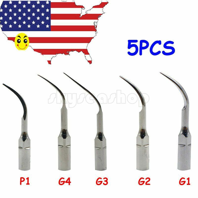 5 pcs Dental Ultrasonic piezo scaler Tips Fit EMS WOODPECKER G P Scaling Perio