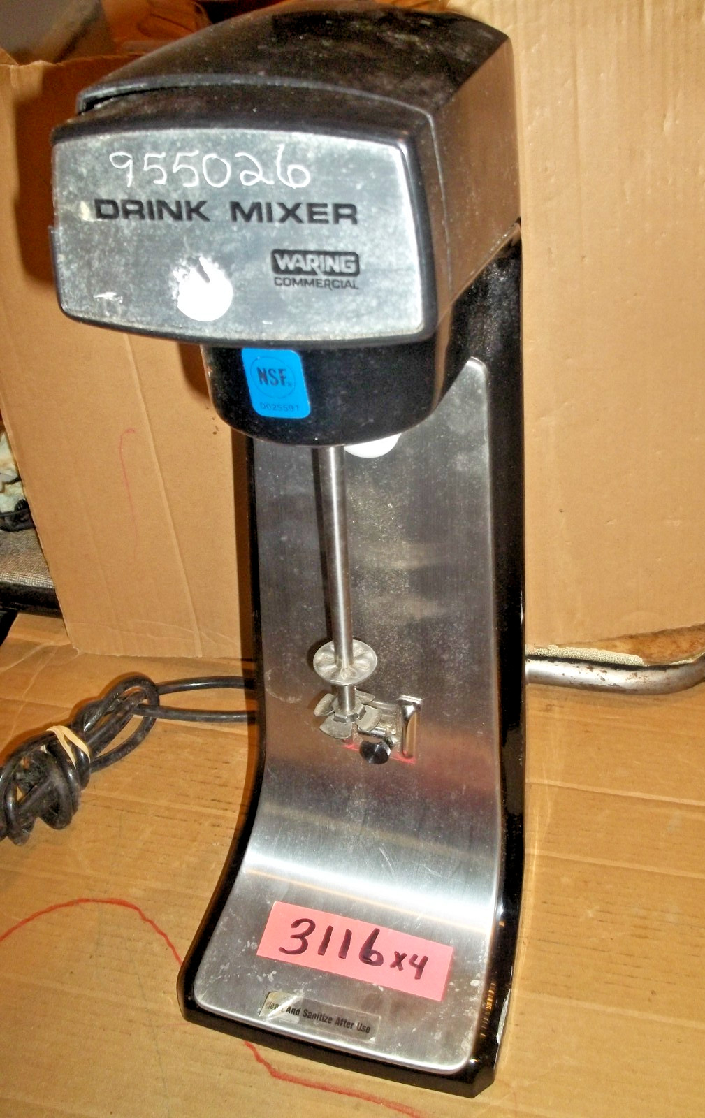 (Working) Waring Commercial NSF Drink Mixer #DMC20 For Shakes/Bar HAS CRACK/CHIP