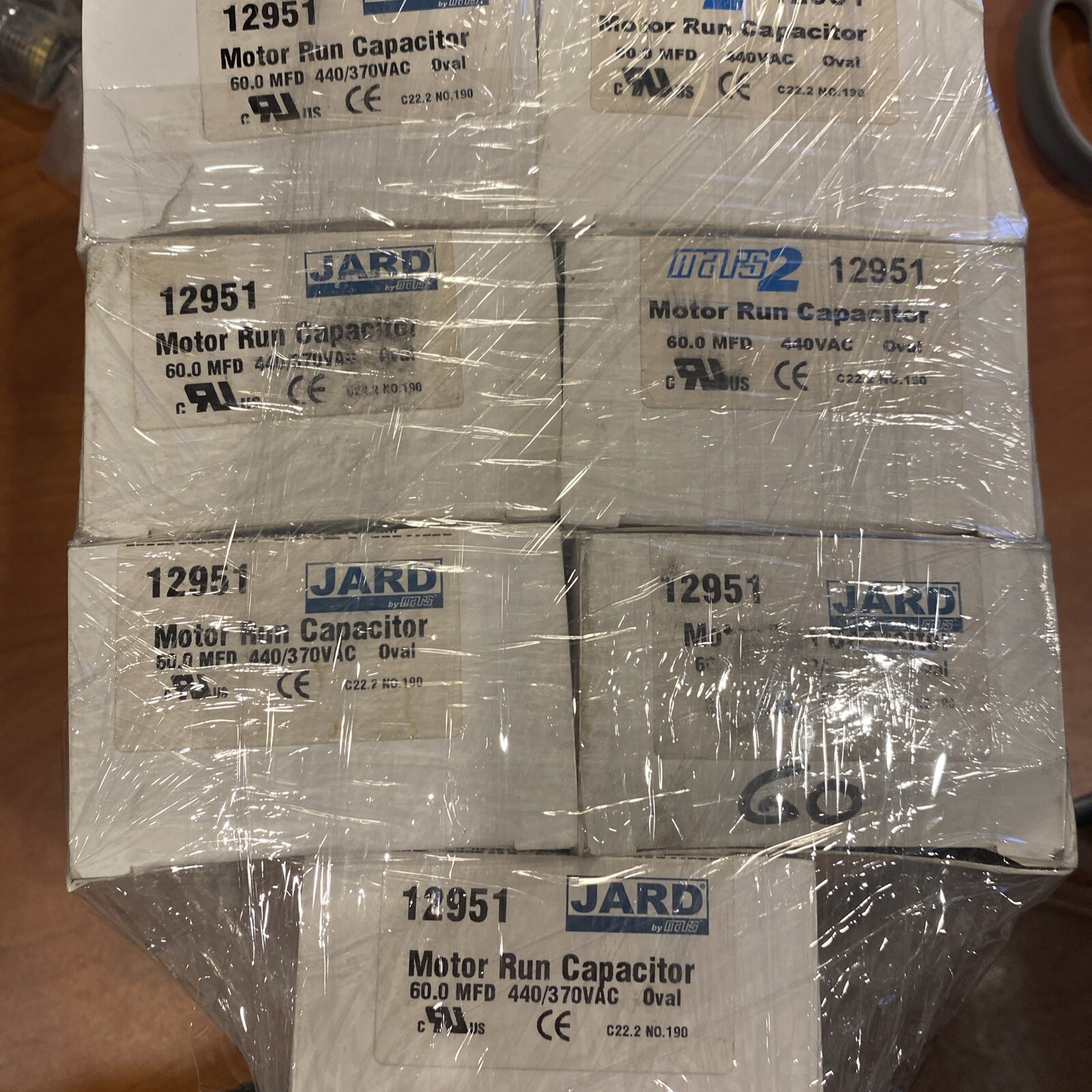(LOT OF 7) Jard 12951 Oval Motor Run Capacitor 60.0 MFD 440/370VAC