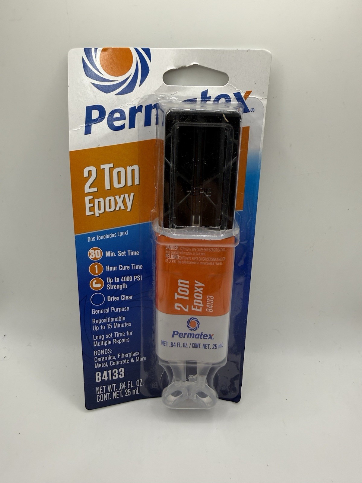 Permatex 84133 2 Ton Epoxy Adhesive .84 fl oz 25mL Dries Clear NEW