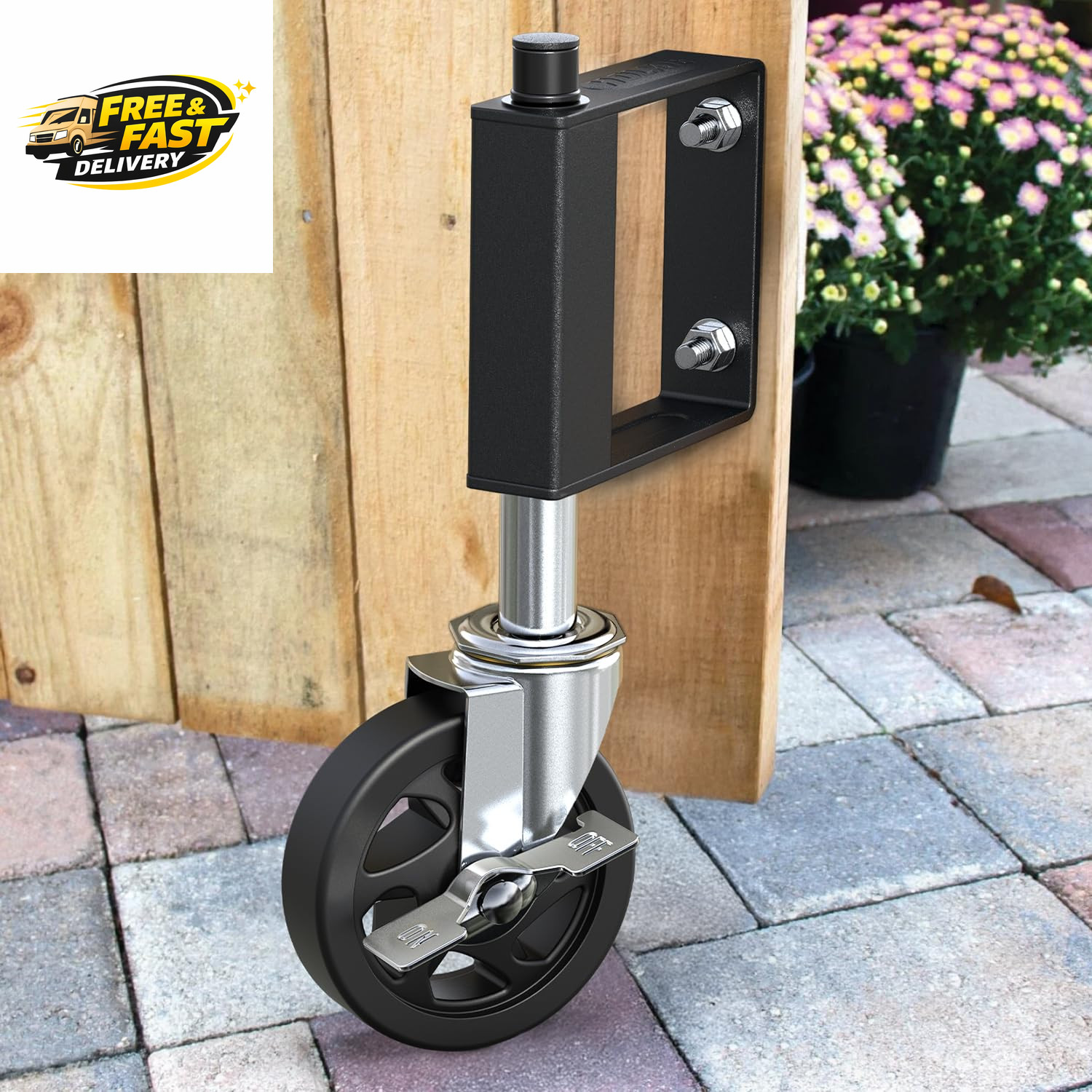 Heavy Duty Gate Caster, Spring Loaded Gate Wheel, Swivel Caster Wheels Wooden
