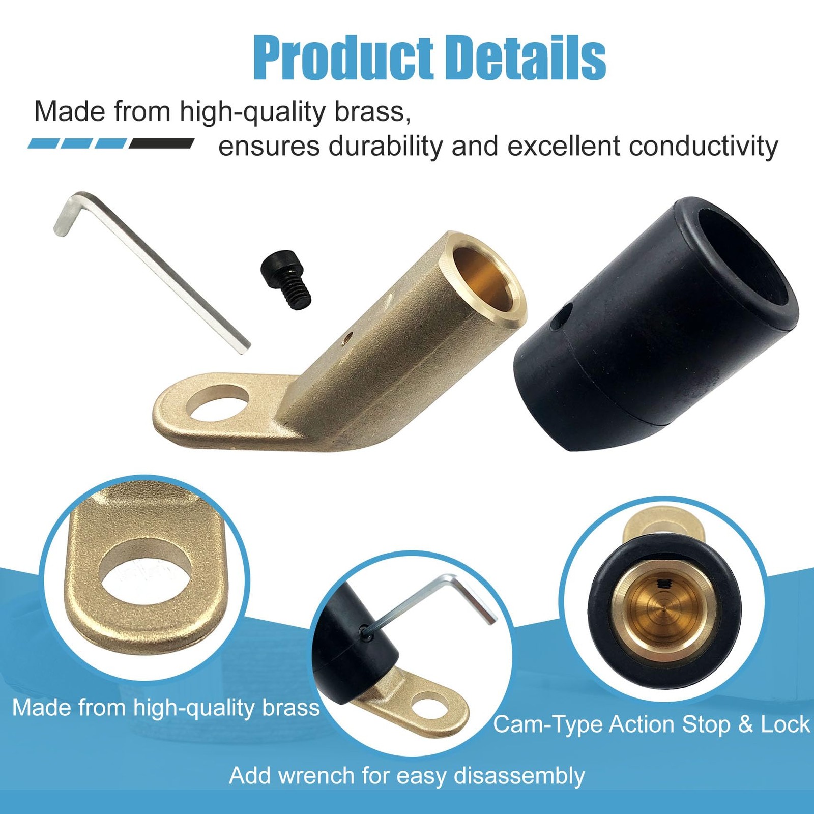 2PCS Welding Lug Terminal Connector Adapter for Lenco LC-40/LC-40HD 17/32 45°