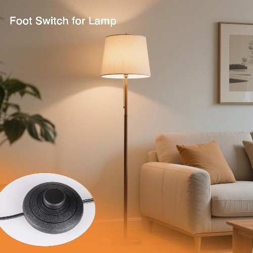Foot Pedal Switch Lamp Switch 3Pcs Black Cordless Wireless Inline Color: Black