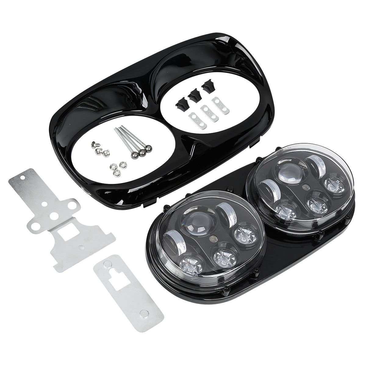 Front Fairing ABS with 5.75in Dual LED Headlight For FLTR 1998-2013