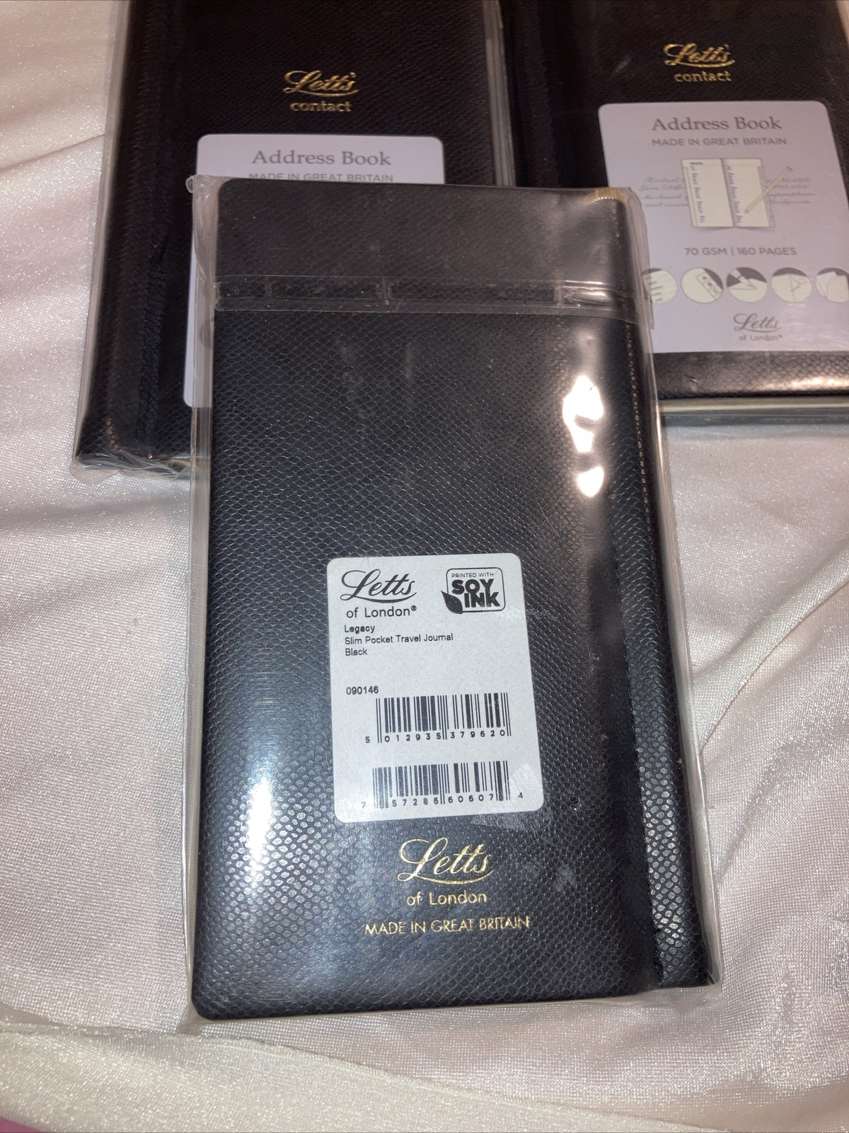 Lett’s of London UK Black Bonded Leather Journal 3×6 Vintage NOS SEALED 160 Pgs.