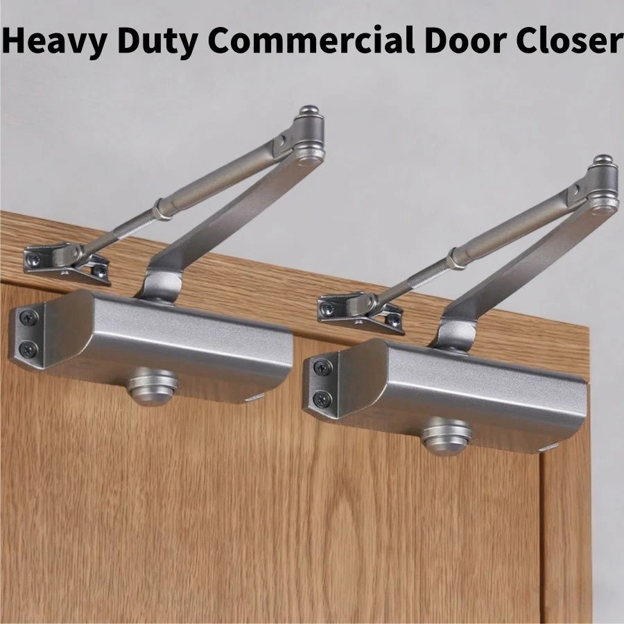 2 Pack 65-85 Kgs Size4 Commercial Door Closer Silver Aluminium Alloy Heavy Duty