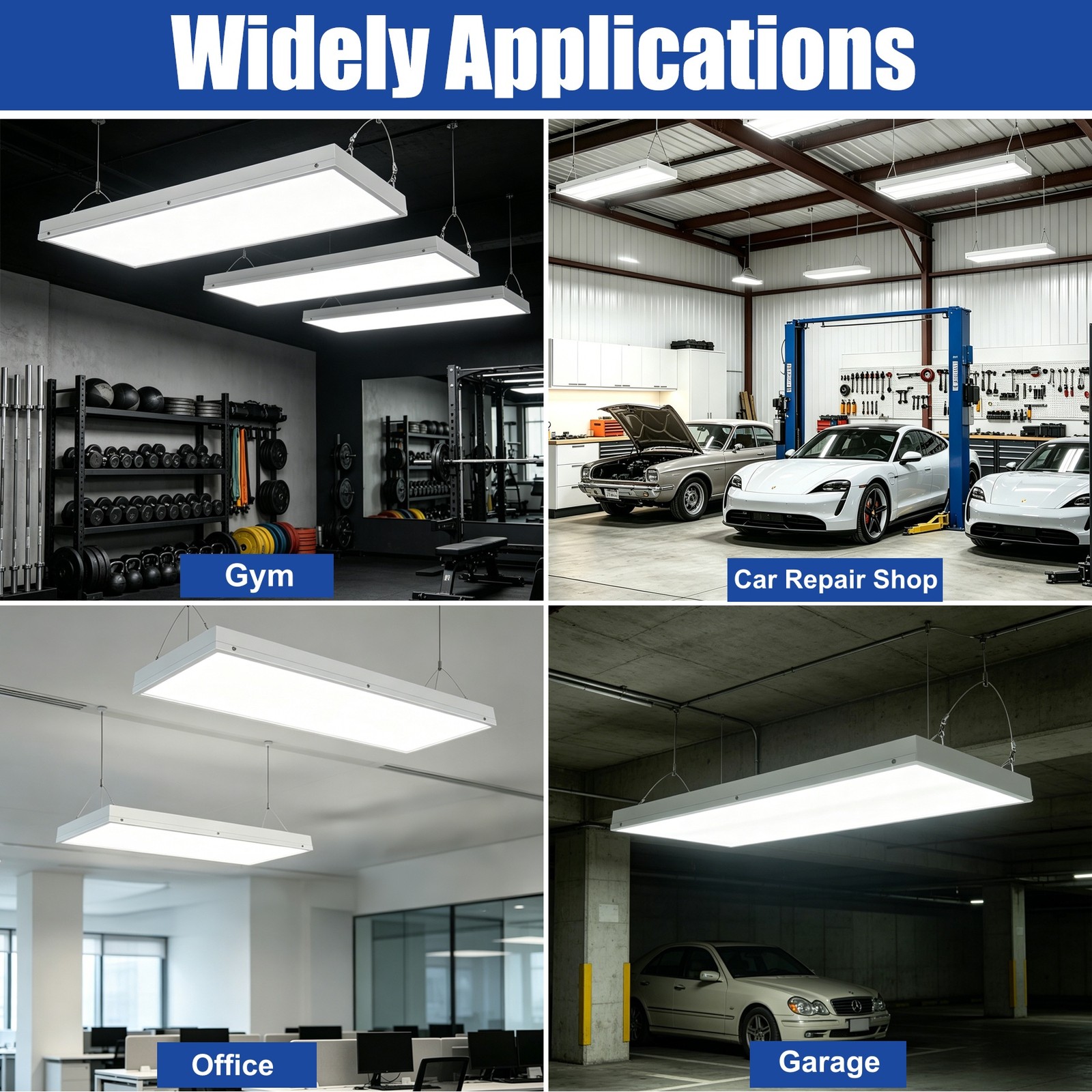 2 Pack 100W LED Linear High Bay light 2FT Commercial Warehouse Lights 100-277V