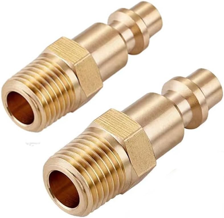 10pc Brass Air Hose Fittings 1/4″ NPT Male Industrial Quick Connect Plug Coupler