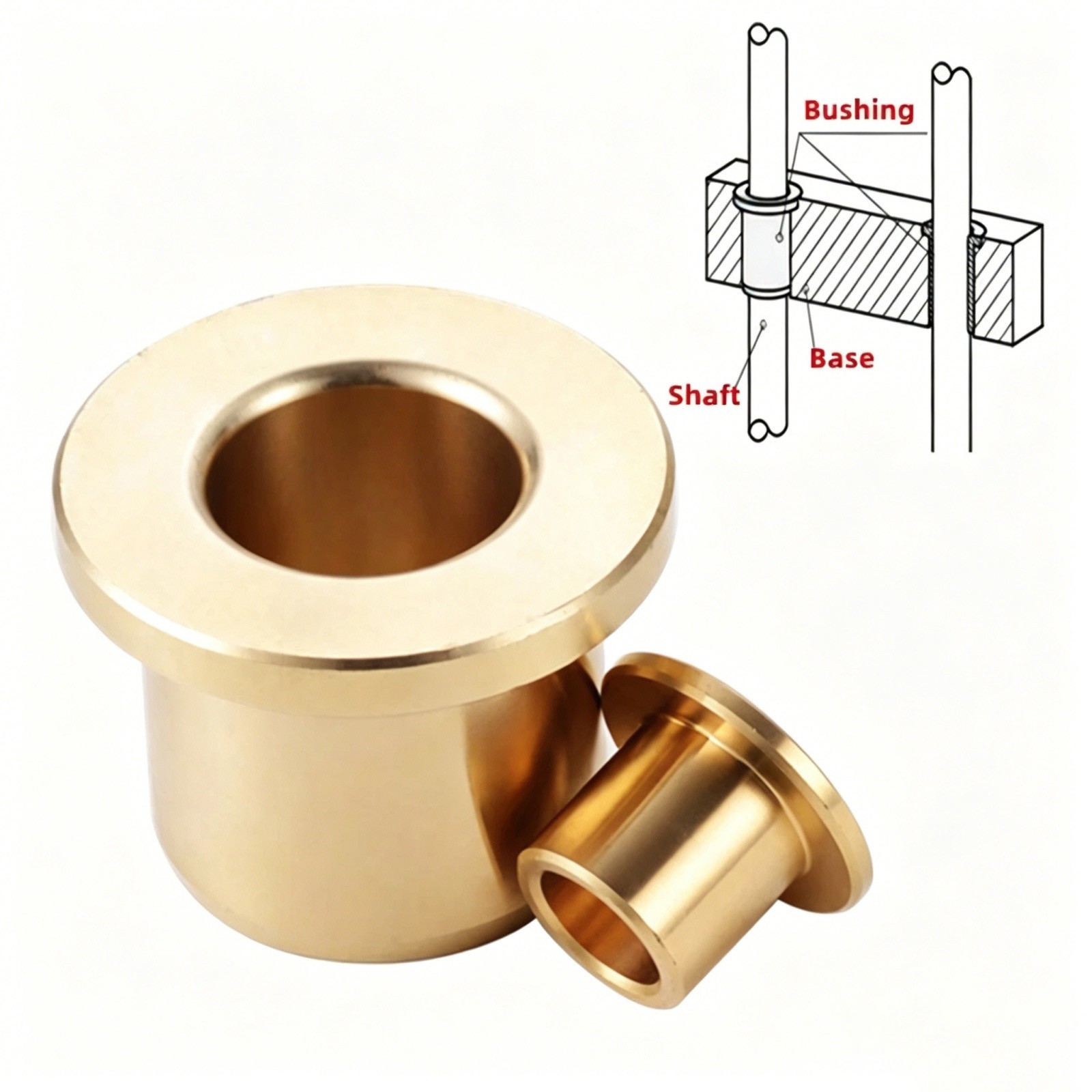 Flange Bushing Sleeve Self Lubricating Bearing Bushing ∅5-60mm Sintered Bronze