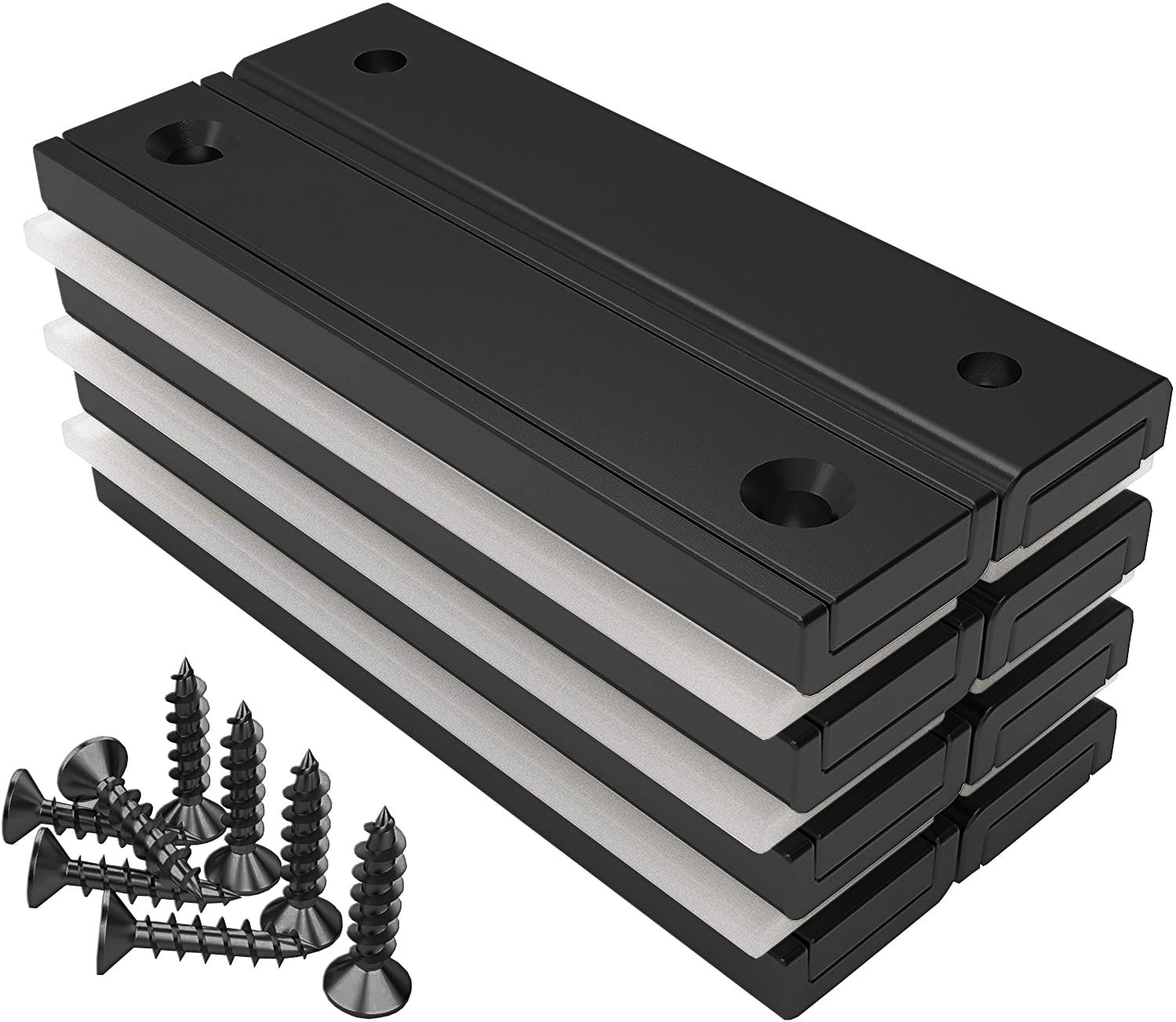 Rectangular Magnets 80 LBS Force Size 2.36″ x 0.53″ x 0.20″ Black Epoxy Coati…