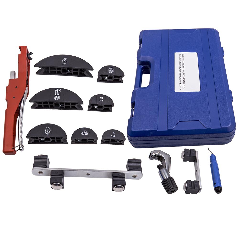 HVAC Ratcheting Pipe Tube Bender Tool Kit 1/2» 1/4″-7/8″ 90 Bending 7 Dies