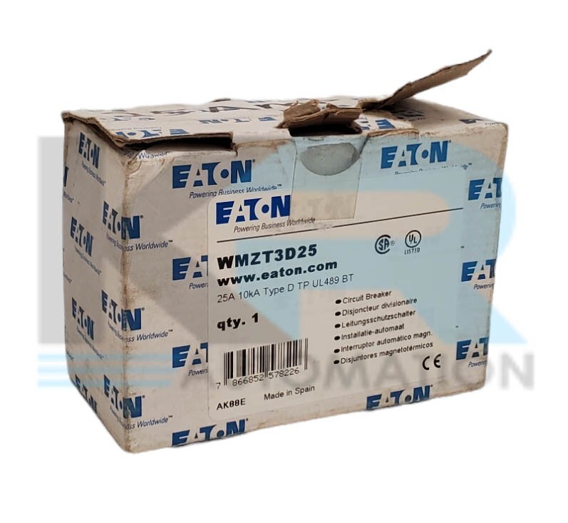 NEW Eaton WMZT3D25 Circuit Breaker 3 Pole 415V 50/60Hz 21 lb-in Torque 25A