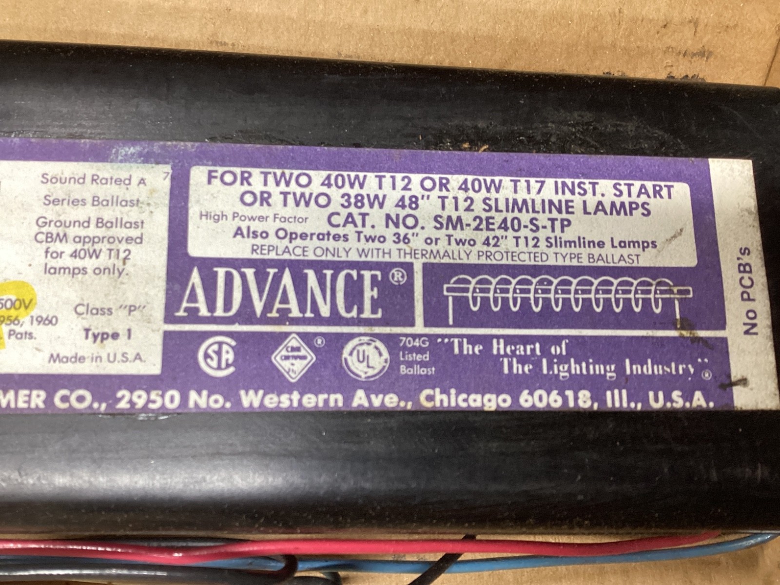 Advance Ballast SM-2E40-S-TP, Class P High Power Ballast #121A166PR2