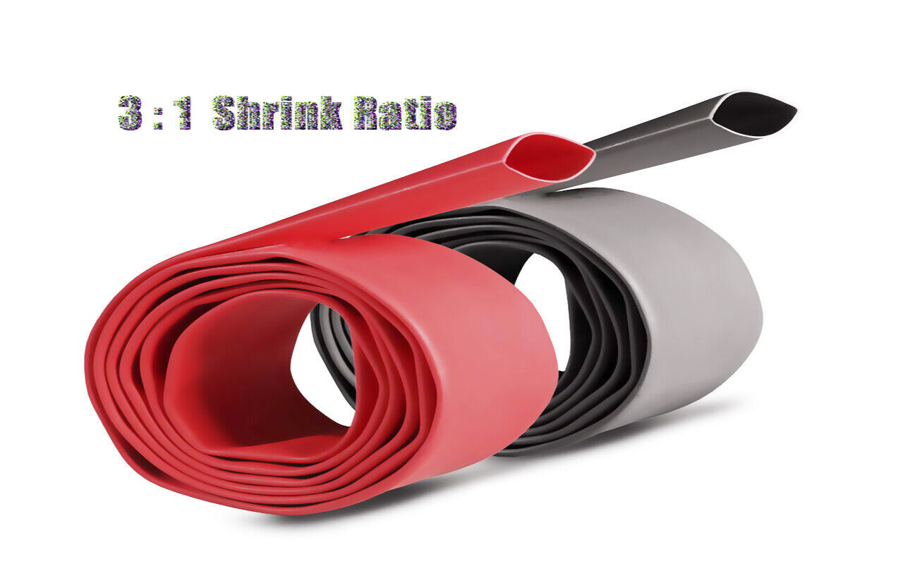 1/4″ 3/4″ 3/8″ 1/2″ 3:1 Heat Shrink Tubing Adhesive lined/Electrical wire sleeve