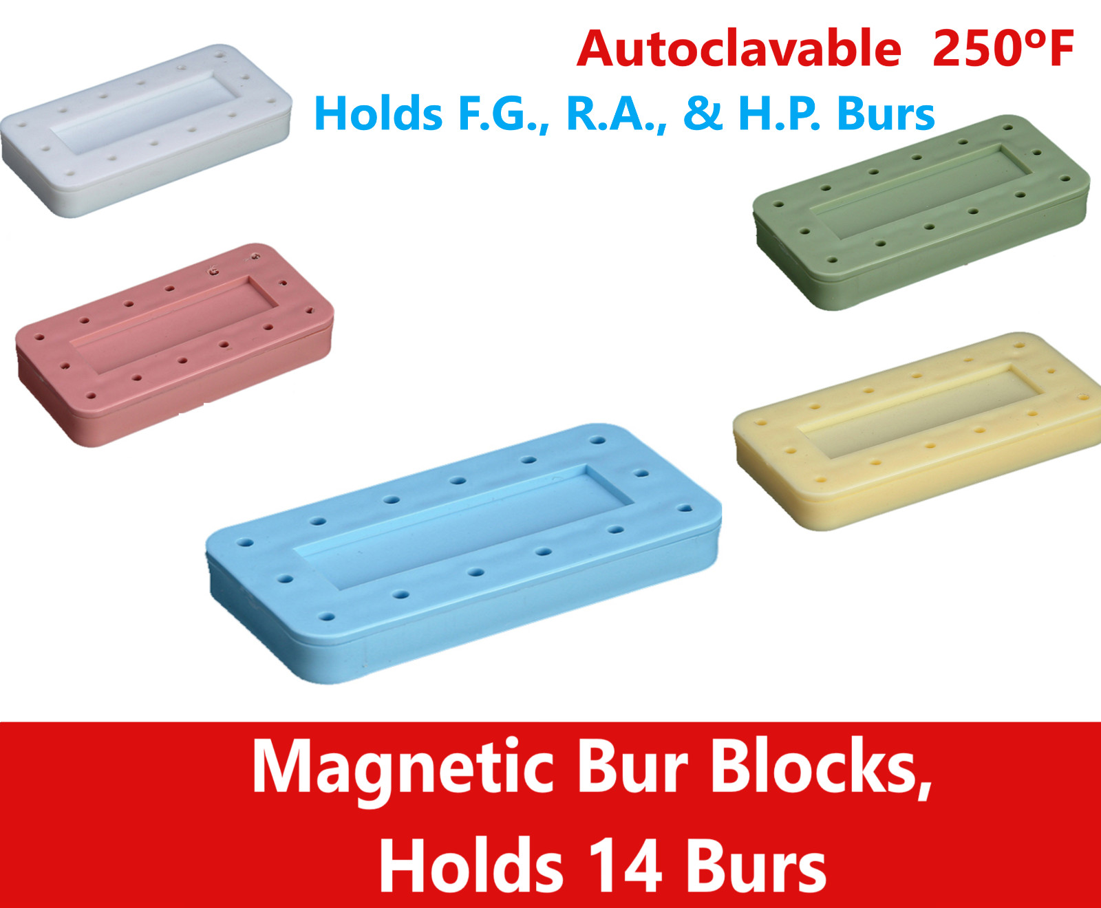 Dental Magnetic Bur Block Holders For :FG, RA, HP, FGOS, 7 Hole, 14 Hole 28 Hole