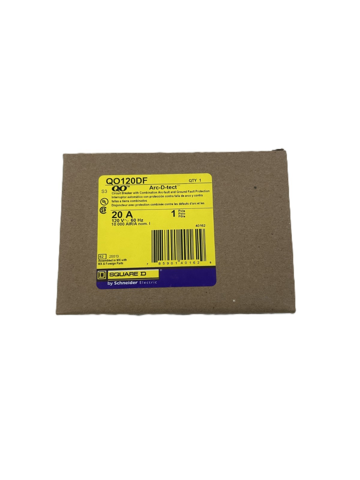 (10) Square D QO120DF Combination Circuit Breaker AFCI/GFCI 20A 1P 120VAC