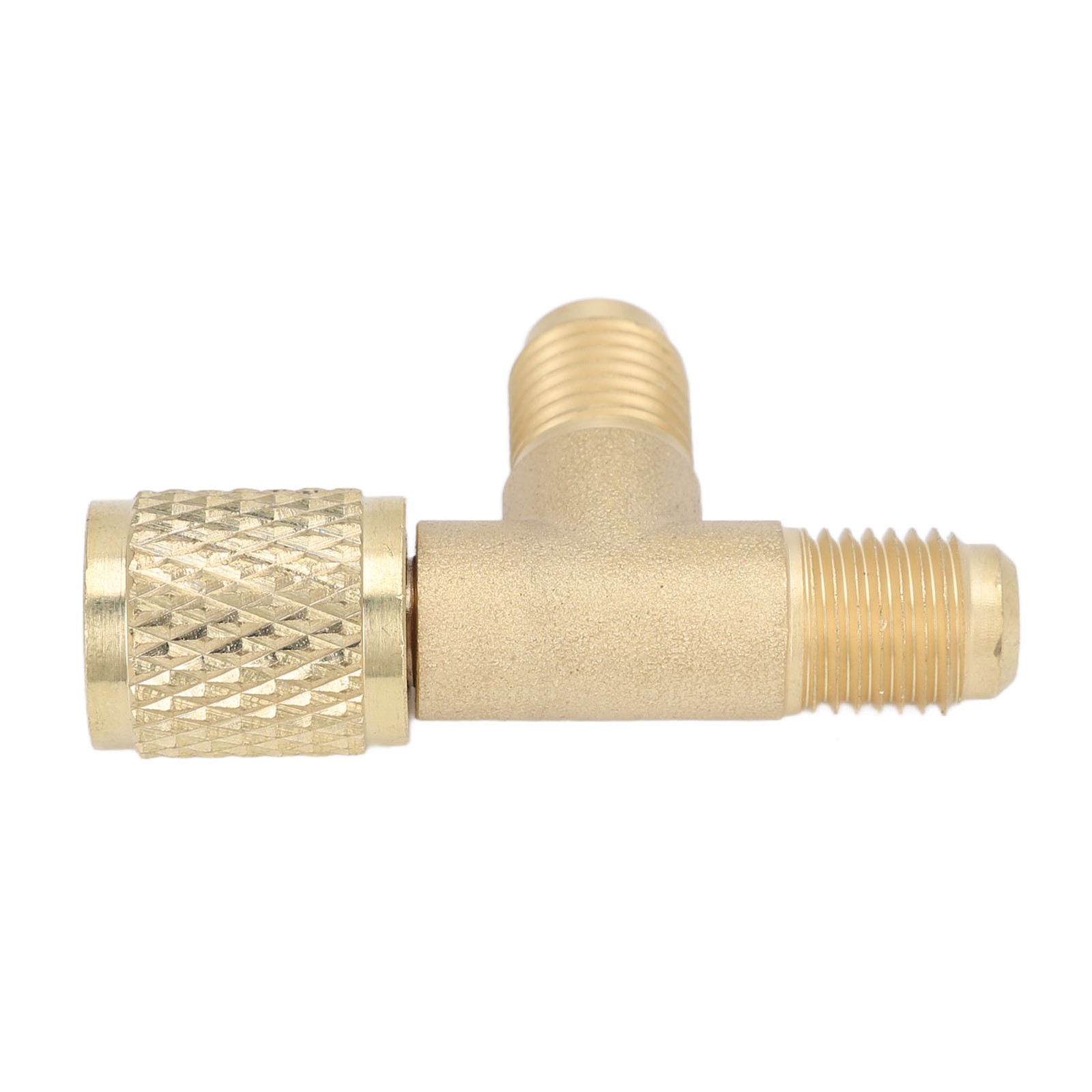 Quick Coupler Tee Adapter With Valve Core Brass 1/4in SAE Sturdy Structure