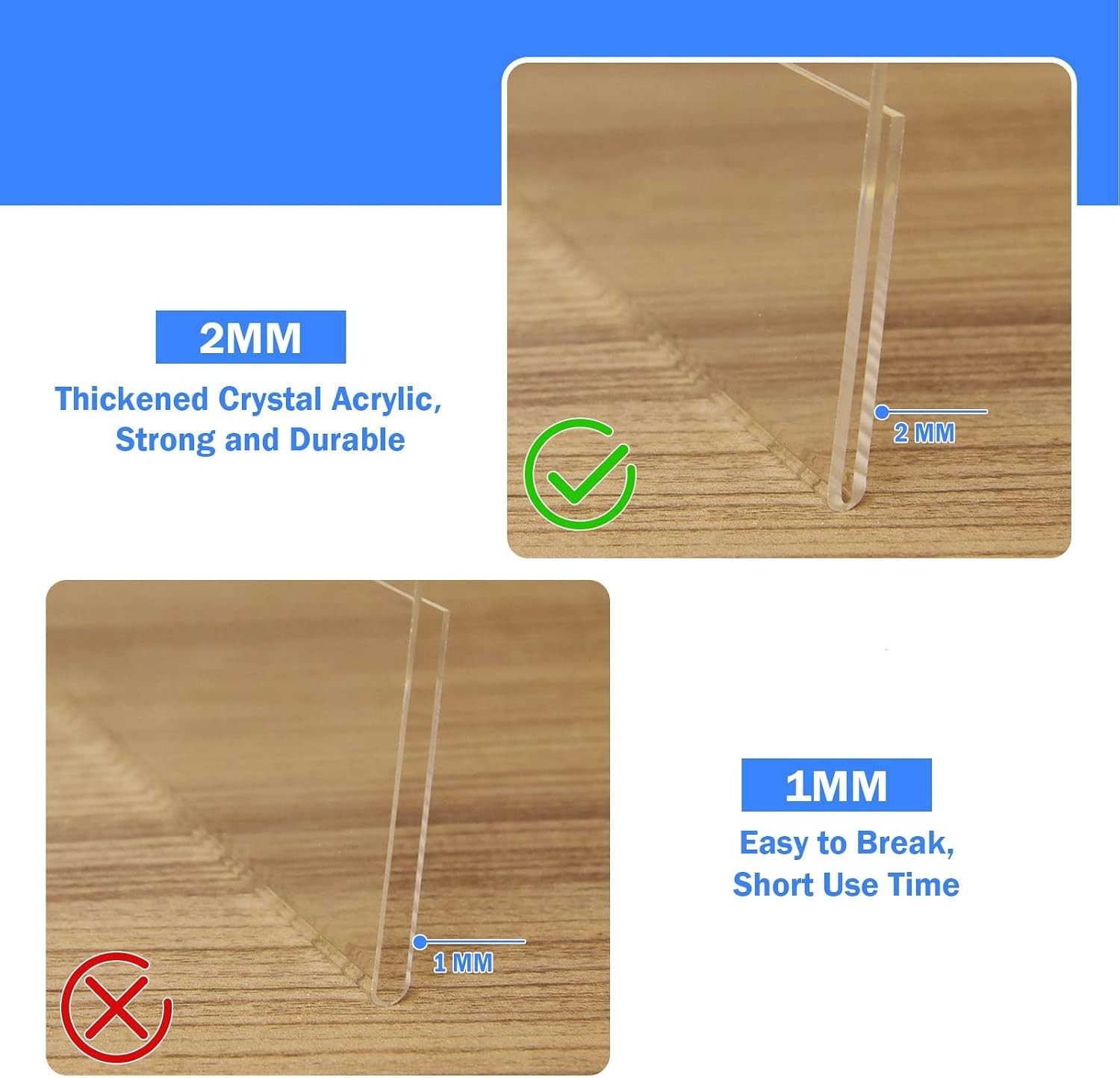 Acrylic Sign Holder 8.5 x 11 Horizontal 6 Pack Slant Back Acrylic Stands for …