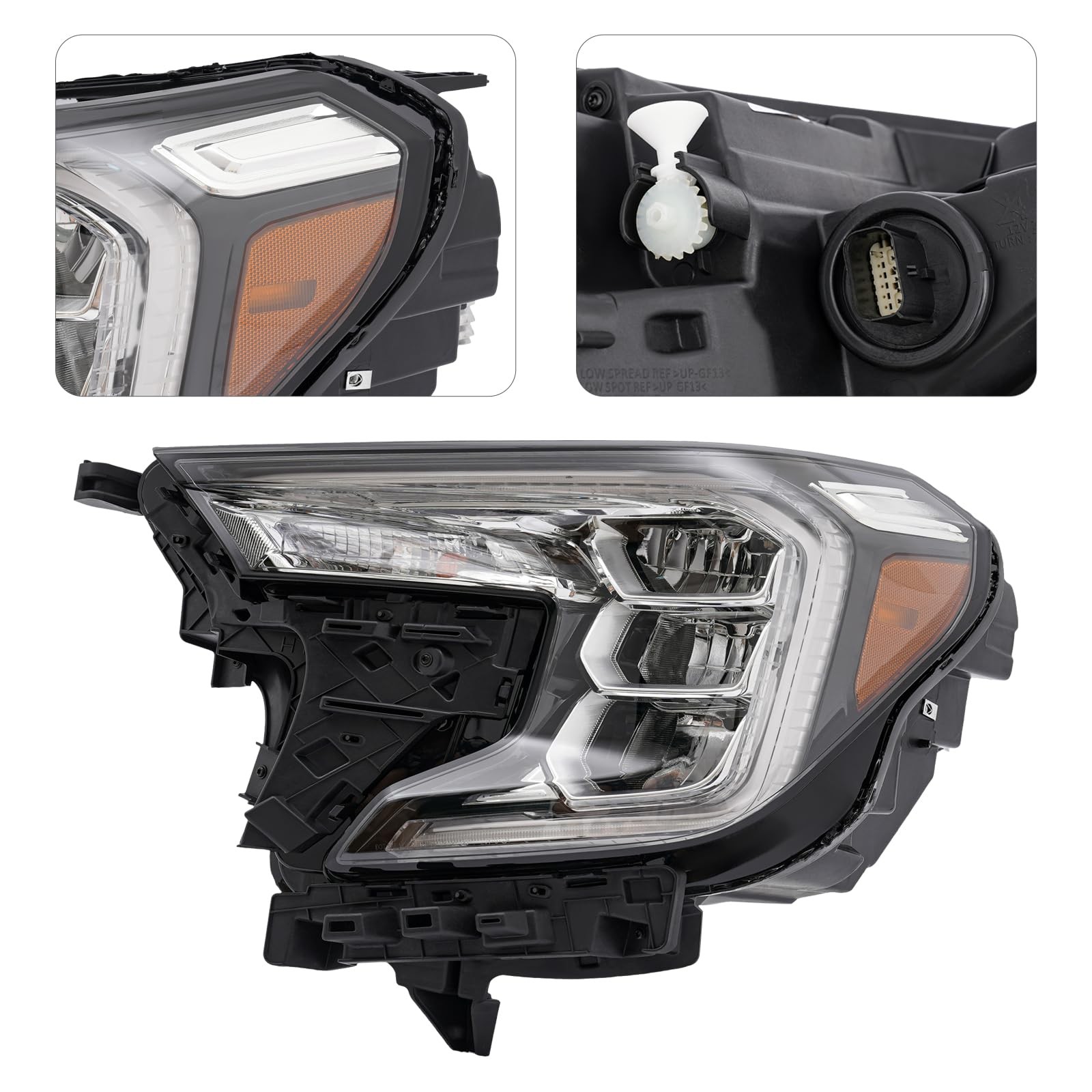 2022-2023 GMC Terrain LED Headlight Left Driver Side Black Housing Clear Lens