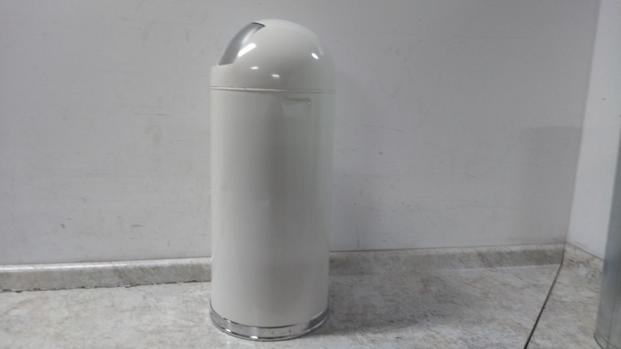 Tough Guy 4PGG1 15 Gal Cap White Steel Fire-Resistant Trash Can