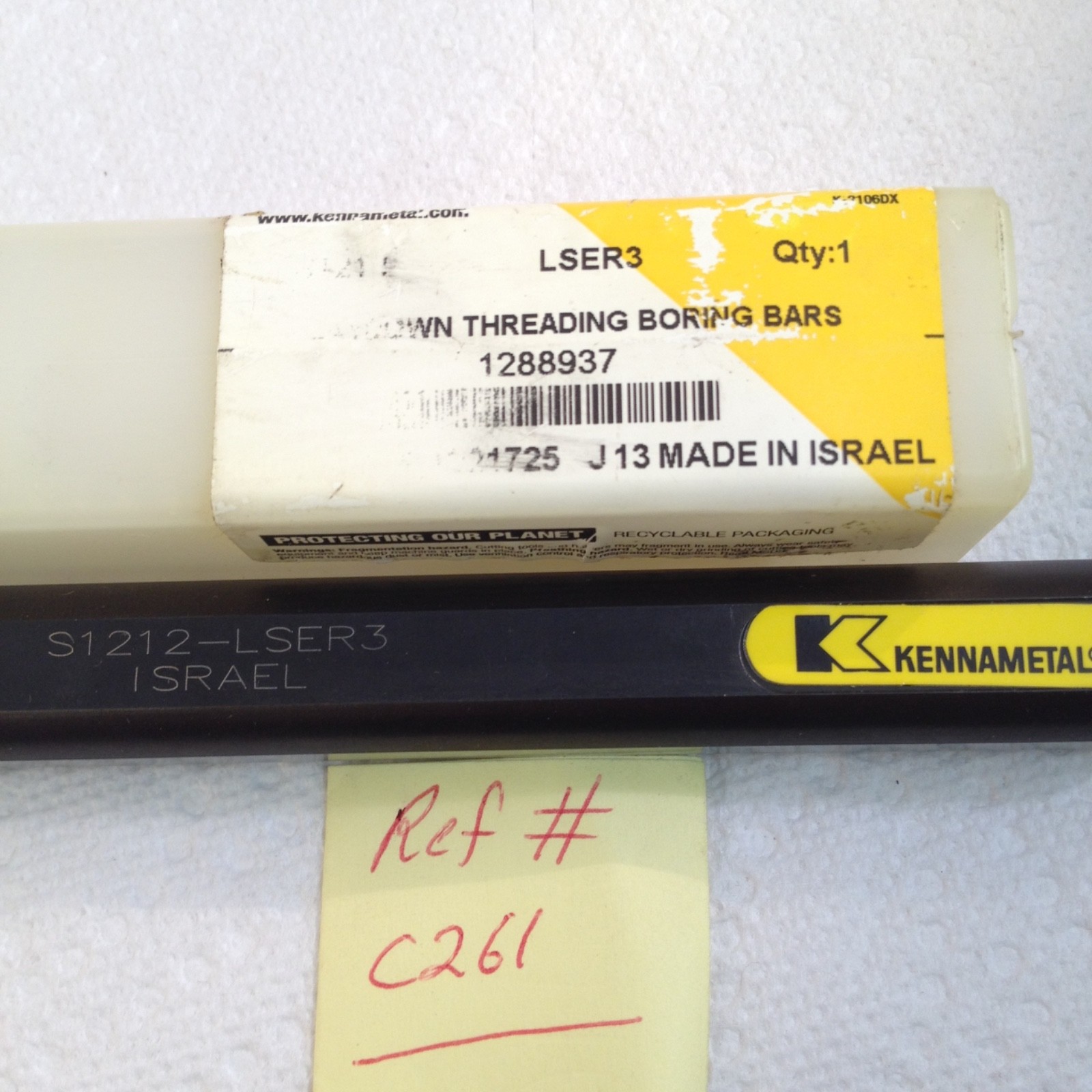 1 NEW KENNAMETAL 3/4″ THREADING BORING BAR S1212-LSER3. ISRAEL MADE-C261-
