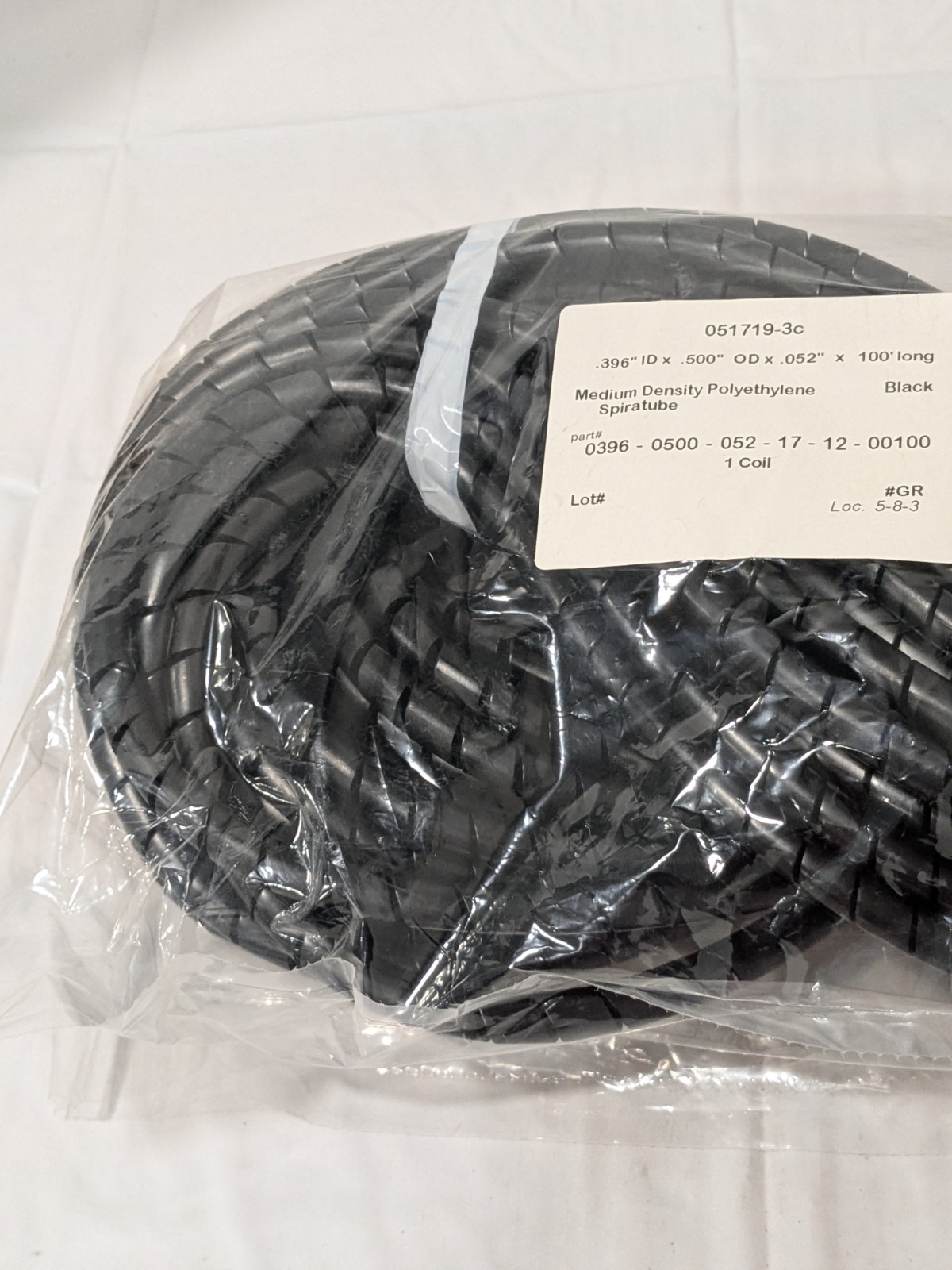 0.396″ ID, Black MDPE Wire & Hose Harness Cable Sleeve, 100′ Long 17005