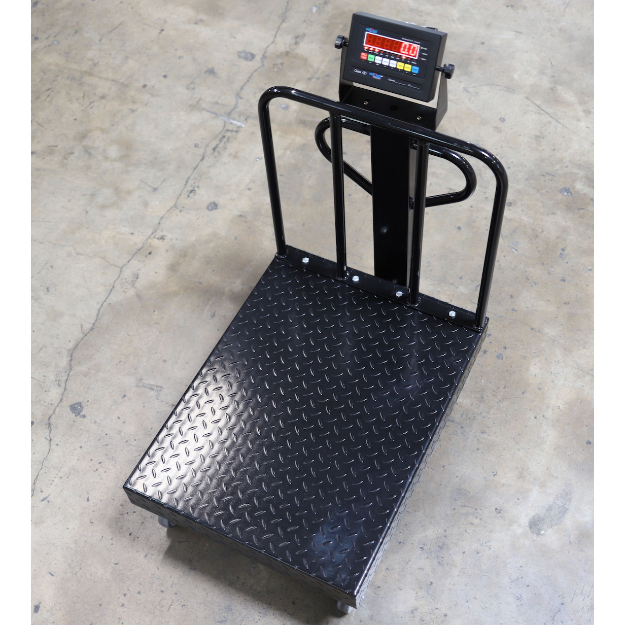 SL-915BWD NTEP Legal trade Diamond Plate Bench Scale Wheels Backrail