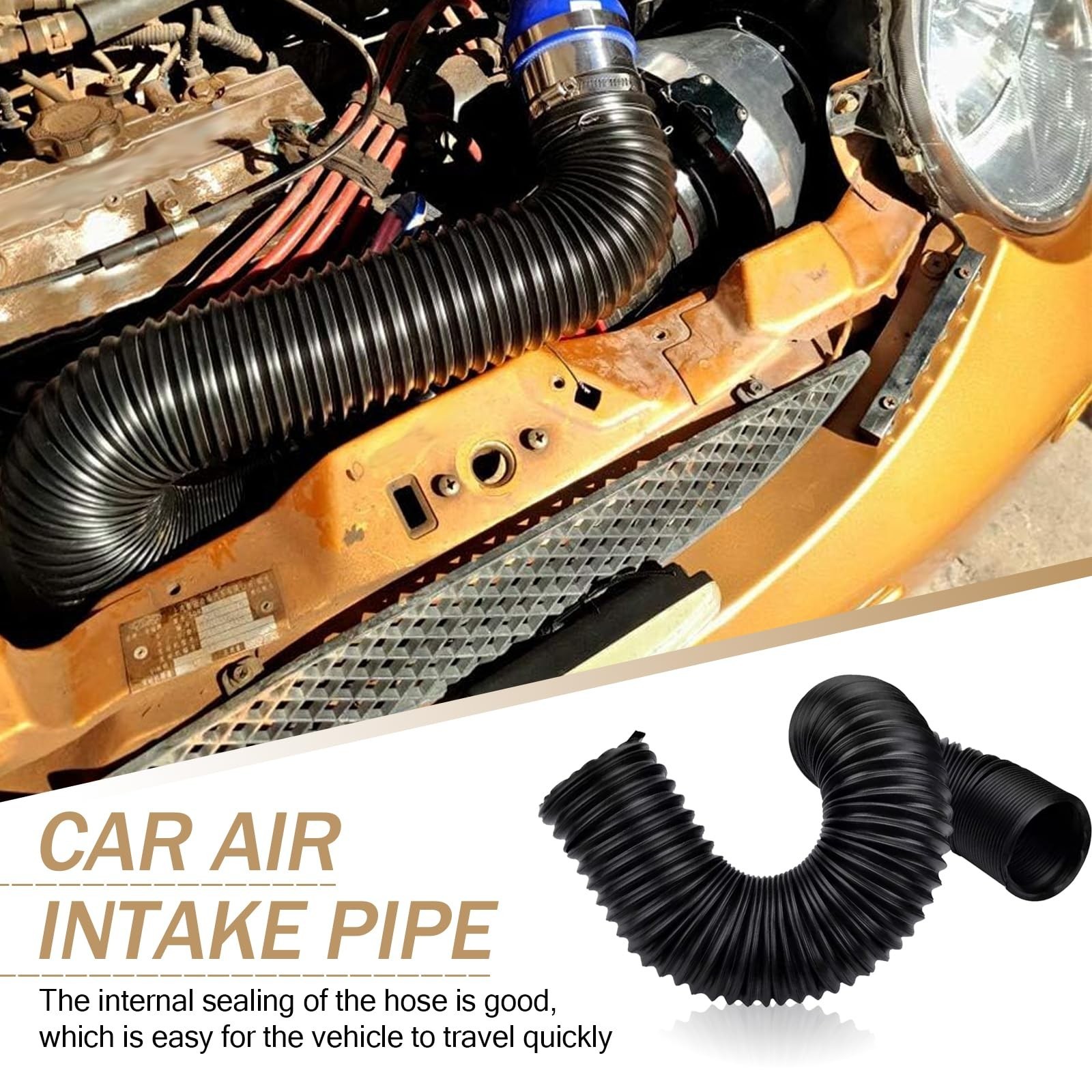 1-Pack Air Intake Telescopic Hose, 2.99 Inches Car Air Guide Wide Mouth Exten…