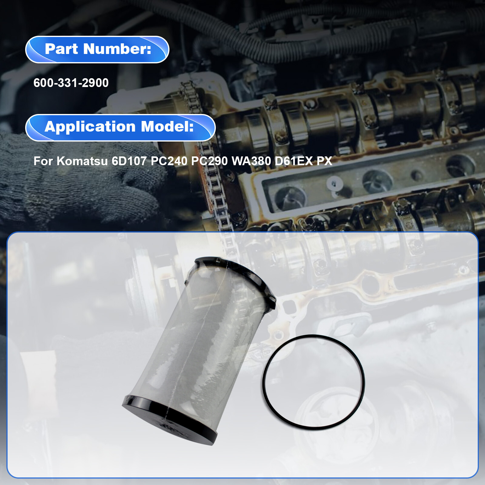 600-331-2900 CCV Filter Element Kit For Komatsu 6D107 PC240 PC290 WA380 D61EX PX