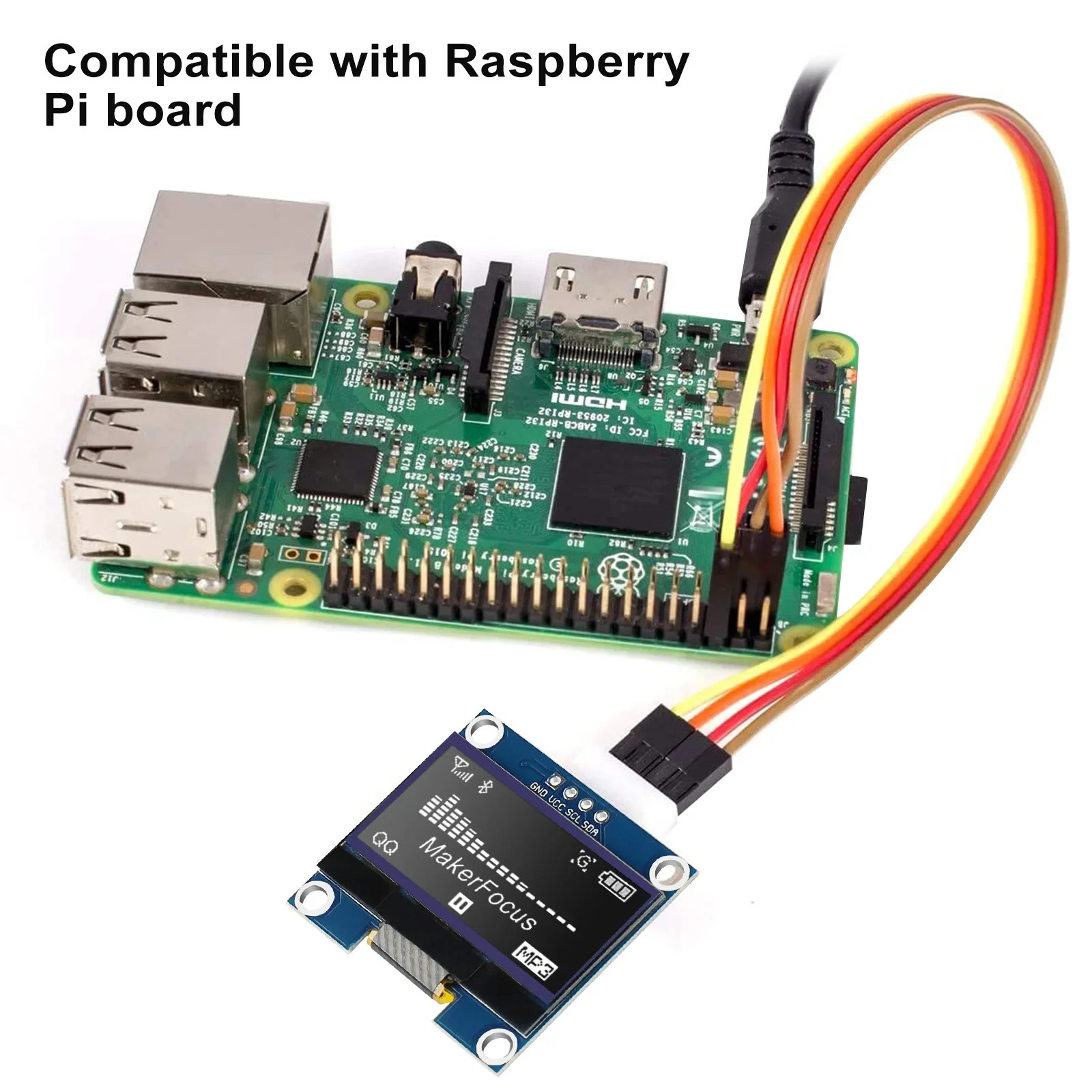 Makerfocus OLED for I2C PiSCSI Raspberry Pi 128×32 128×64