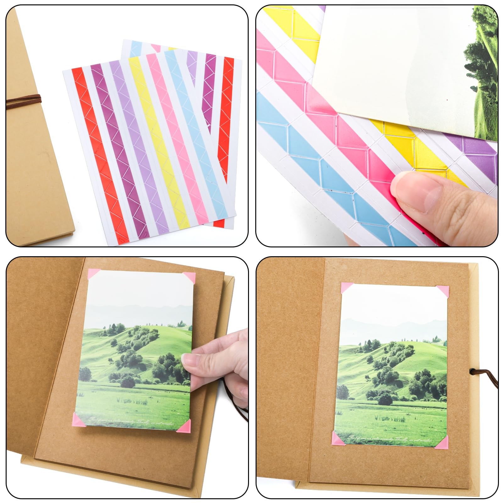 Hacaroa 4 Pack 6 x 8 Inches Accordion Scrapbook 8.3″L x 5.9″W x 0.6″H, Brown