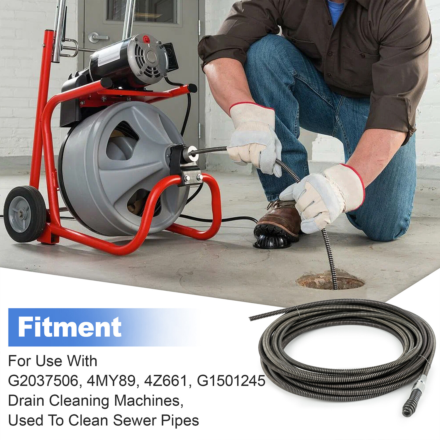 62225 Drain Cleaning Cable, 5/16 In. X 25 Ft.Fits G2037506, 4MY89, 4Z661
