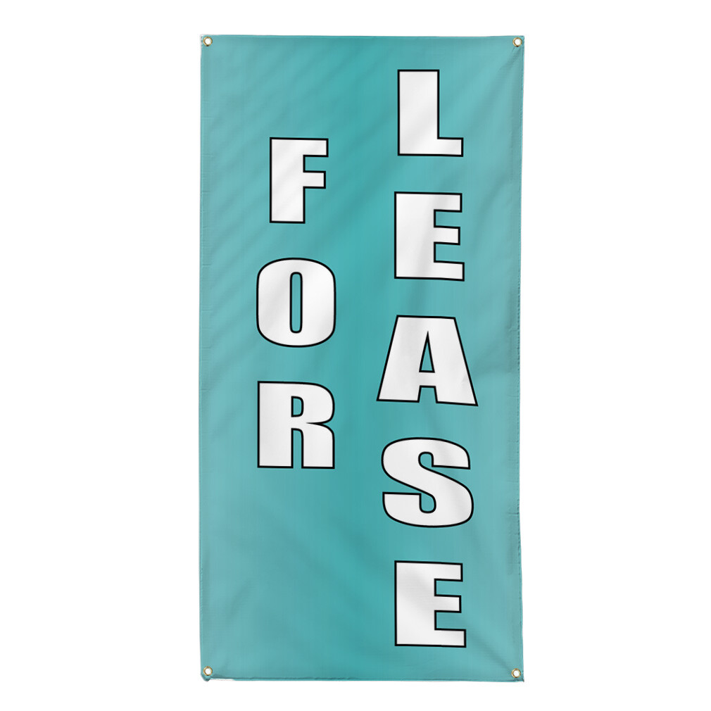 Vertical Vinyl Banner Multiple Sizes For Lease Light Blue Business Outdoor