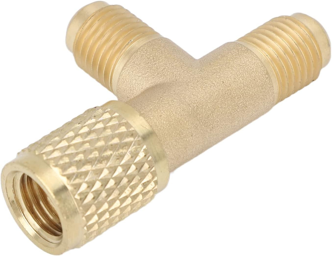 Quick Coupler Access Tee 1/4 inch HAVC Vacuum Adapter with Valve Core Brass /