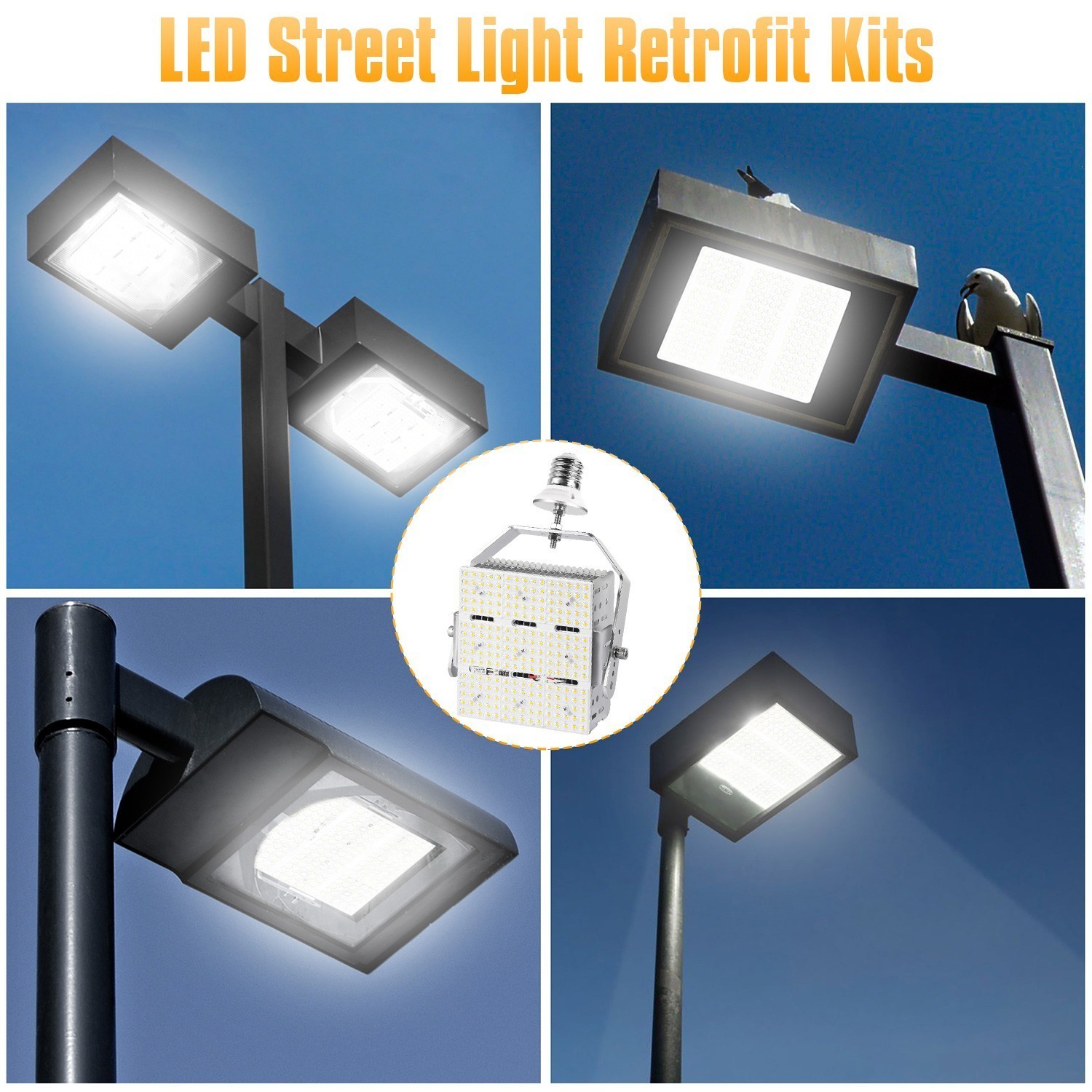 150 Watt Parking Lot Road Post Light LED Shoebox Retrofit Kit 600W MH/HPS Eqival