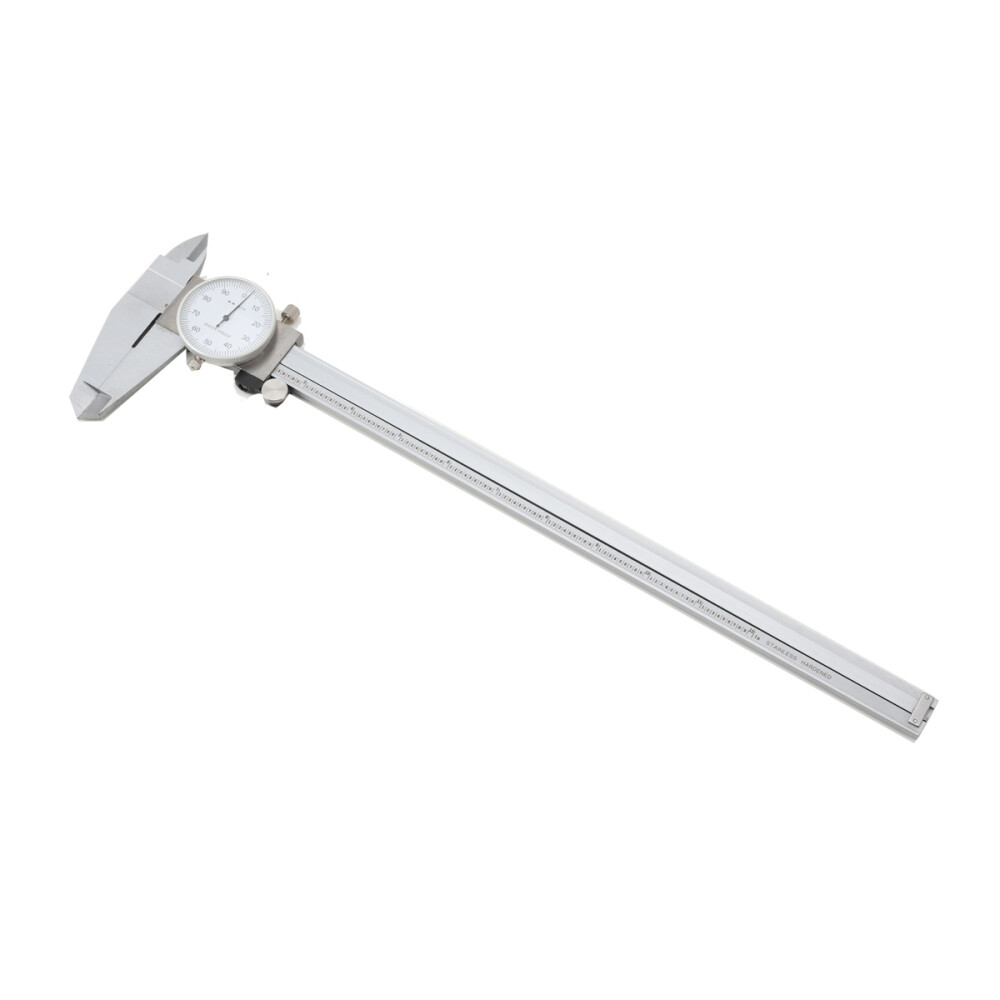 12″ DIAL CALIPER, HARDENED STAINLESS STEEL, SATIN FINISH with Case