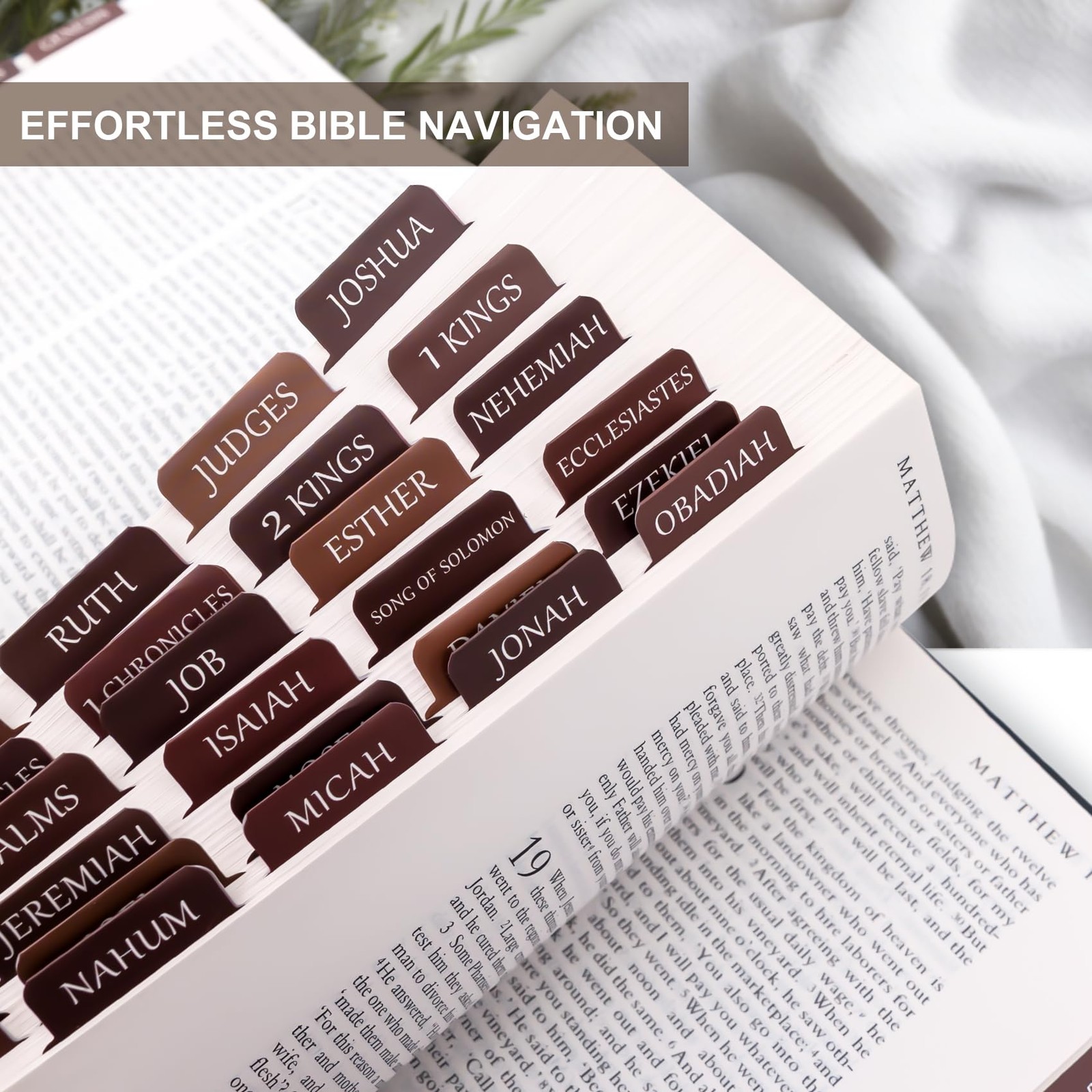 Laminated Bible Tabs for Women Men – Large Print Tabs for Study Bibles, Boho