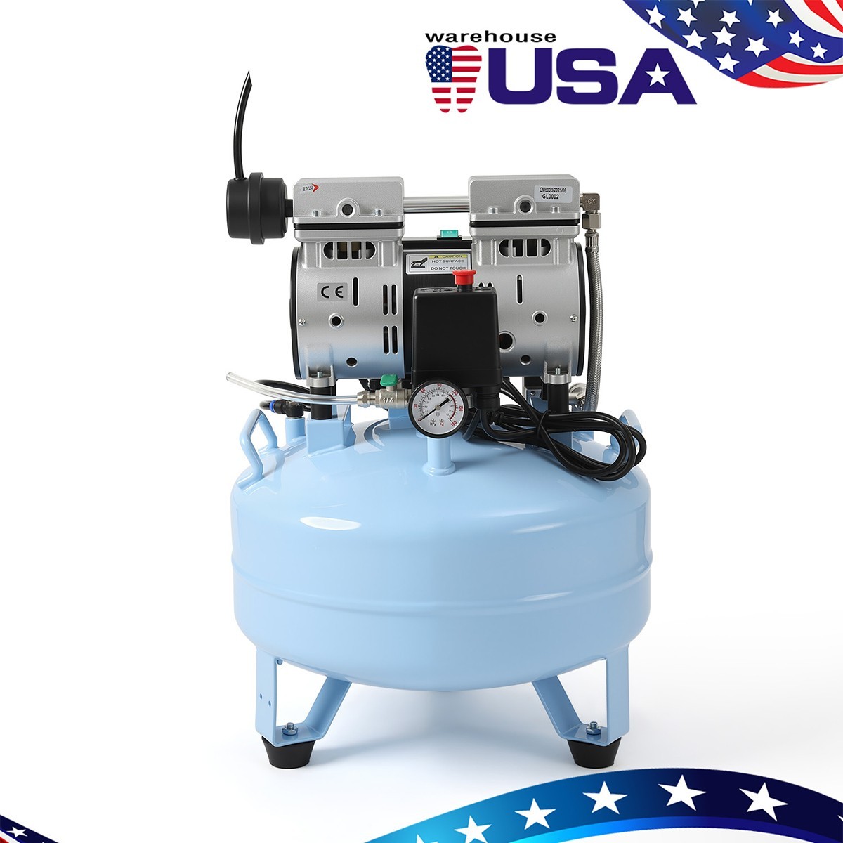 Dental Silent Oil-Free Dental Air Compressor/Dental Turbine Unit 3 Way Syringe